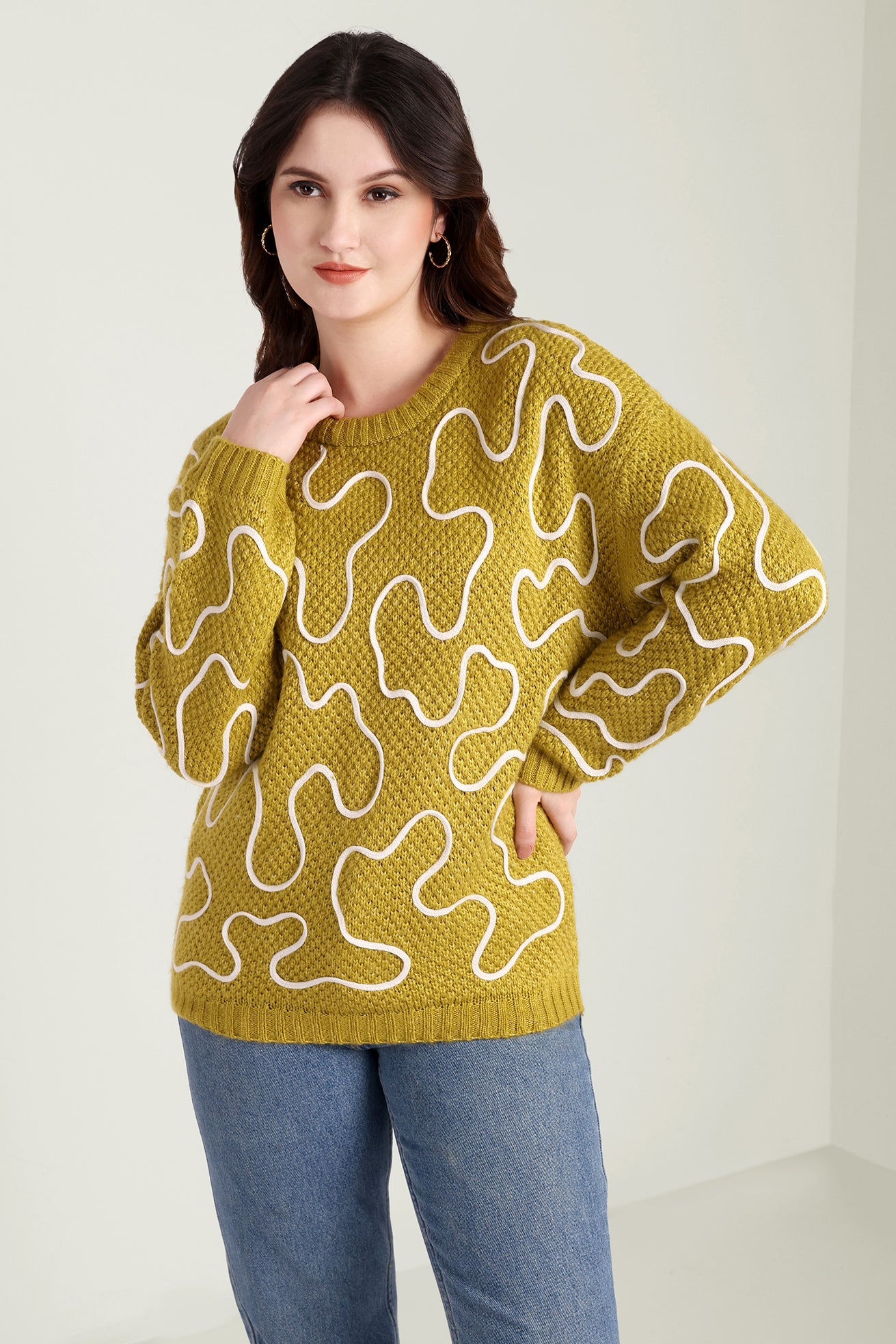 Twist of West Knitted Sweater in Yellow - Myra USA
