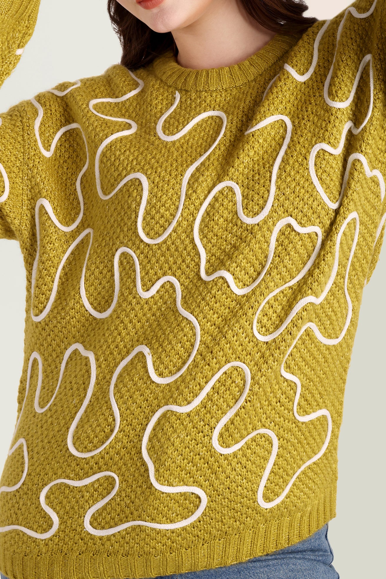 Twist of West Knitted Sweater in Yellow - Myra USA