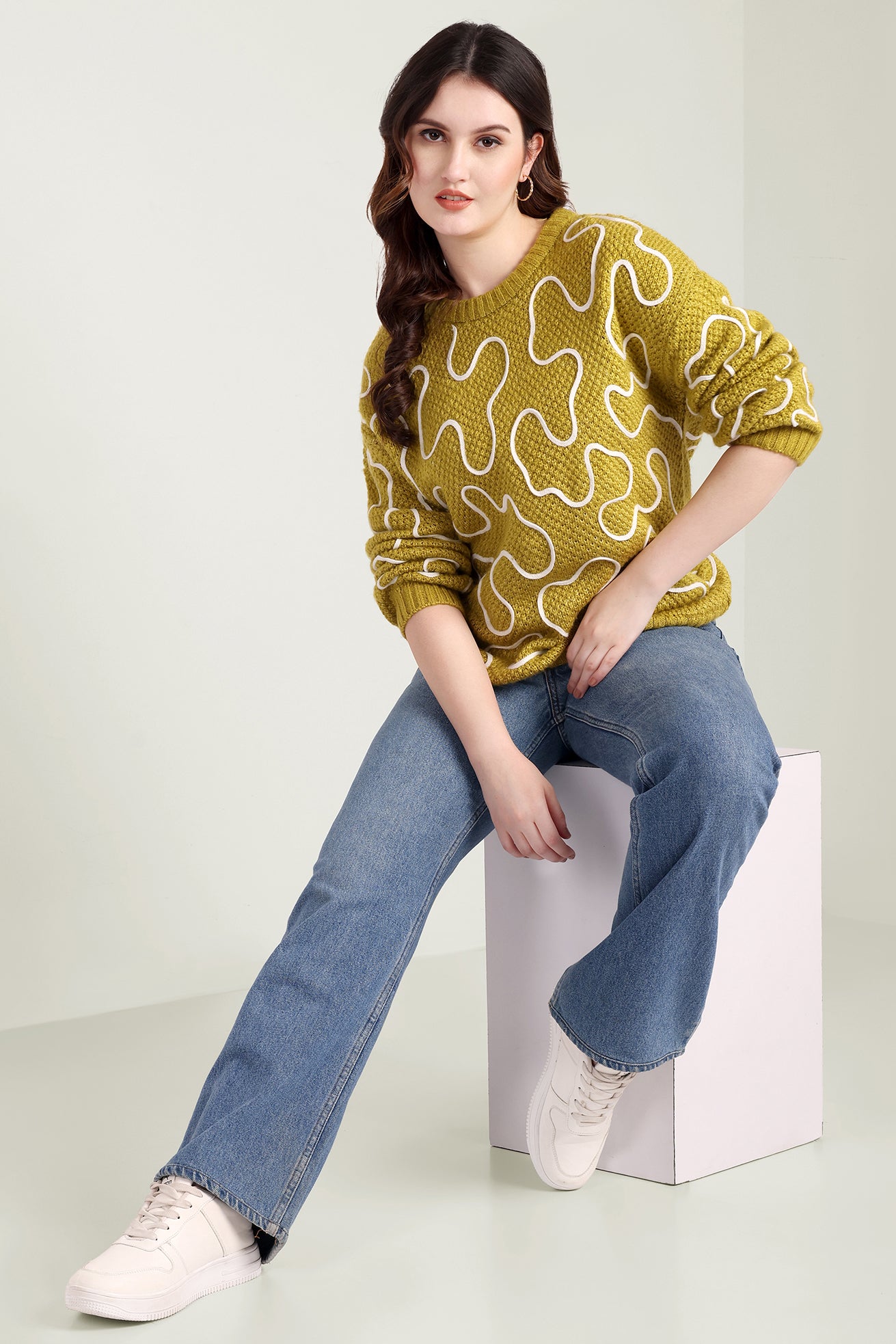 Twist of West Knitted Sweater in Yellow - Myra USA