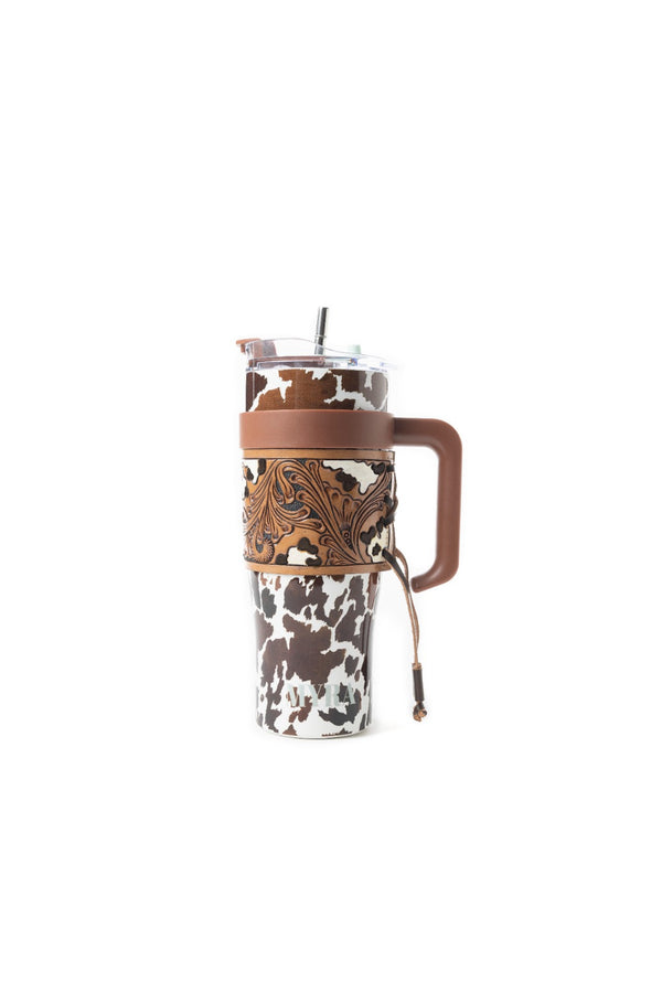 Wide Wyoming Tumbler In Brown and White - Myra USA