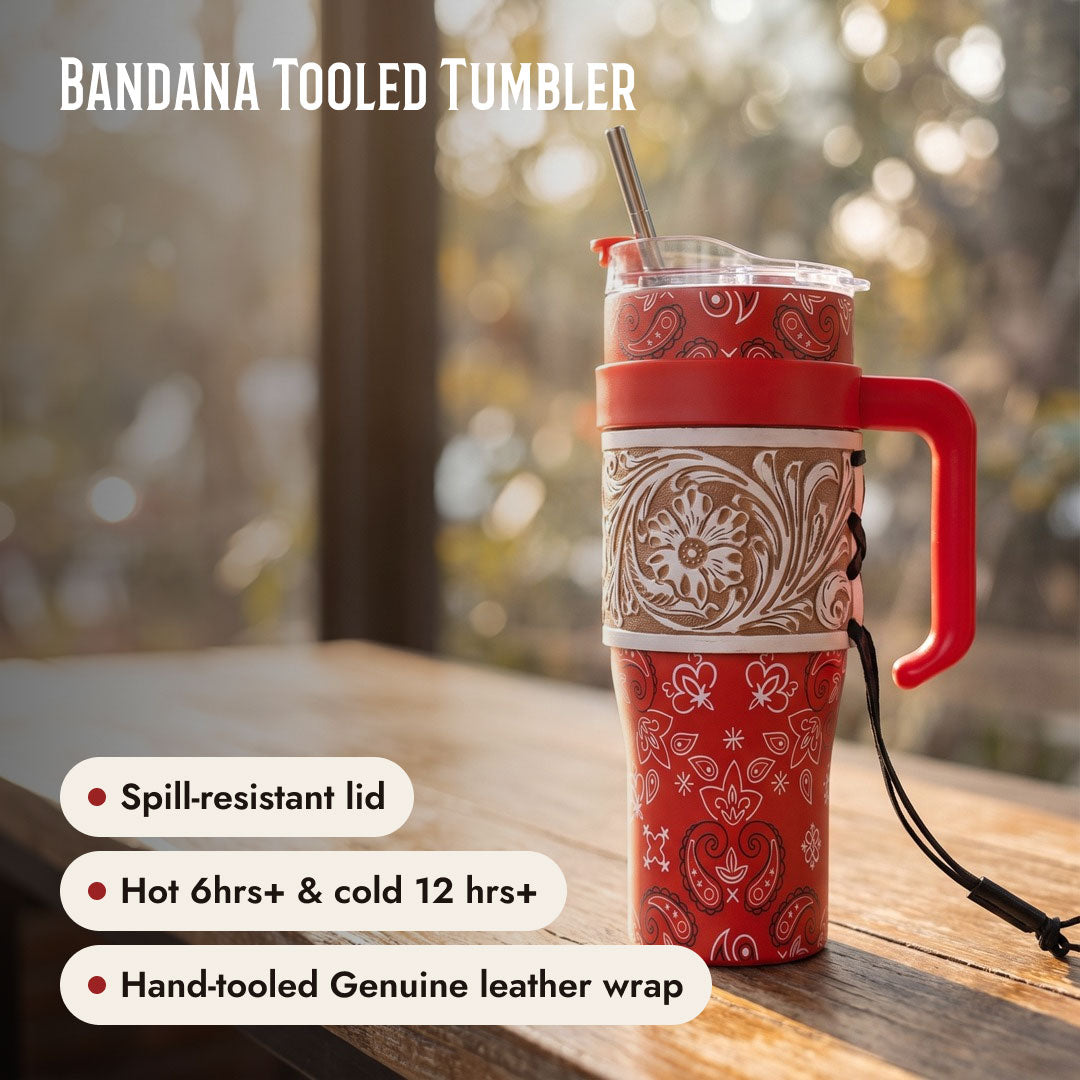 Concho & Bandana Tooled Tumbler Duo - Lifestyle
