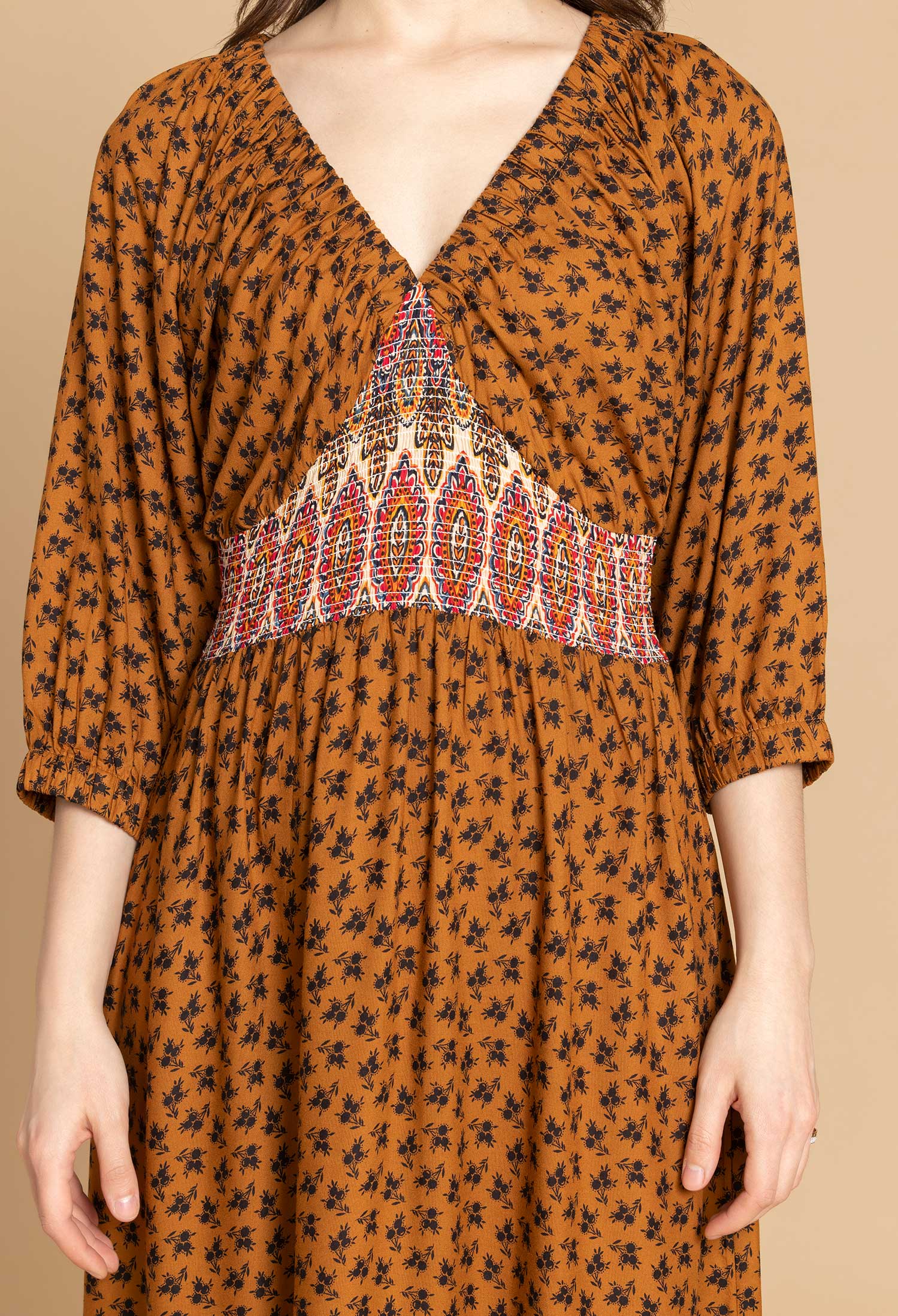 Bohera Millie V-Neck Accent Dress - Myra USA
