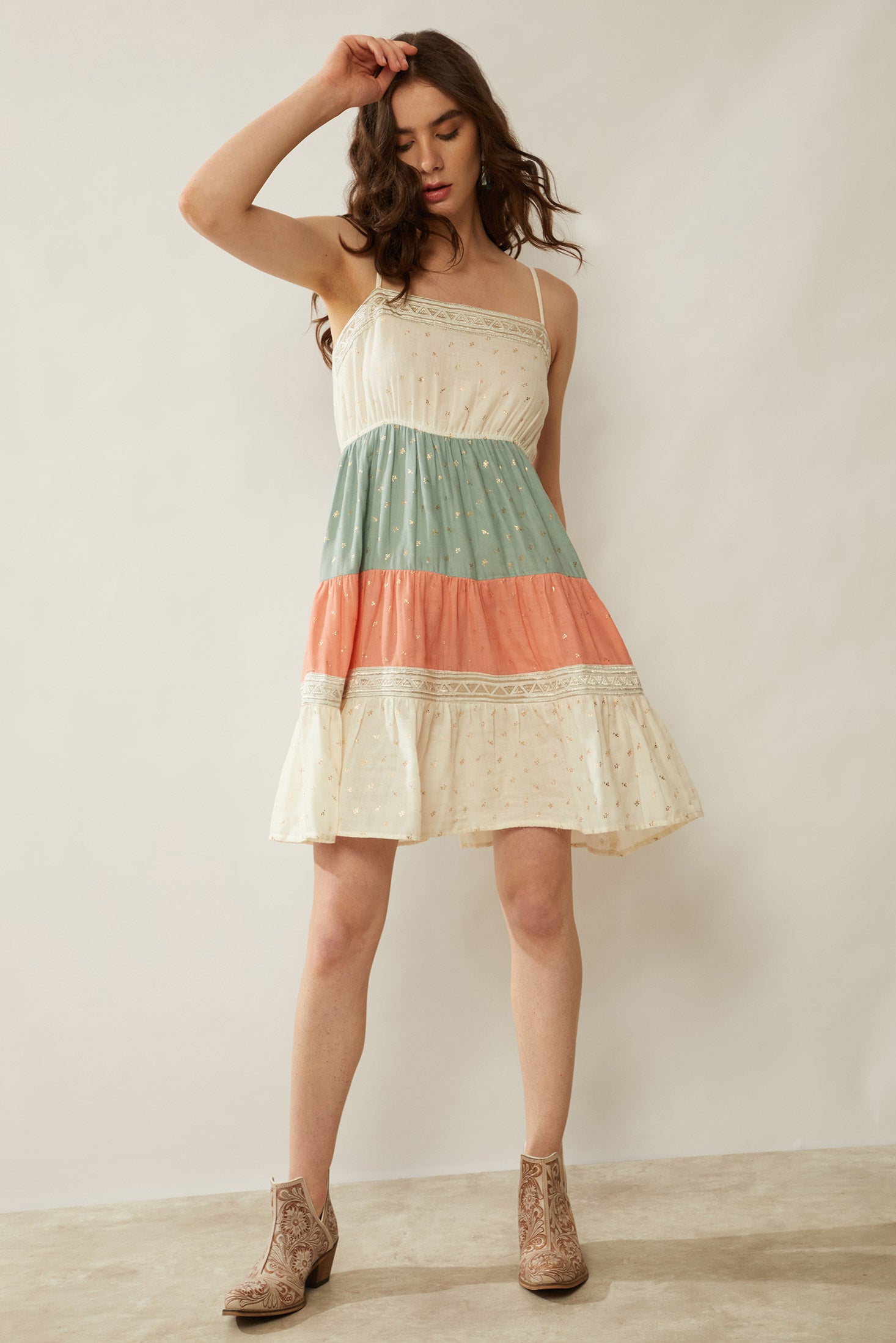 Bohera Judith Anne Color Stripe Babydoll Dress - Myra USA
