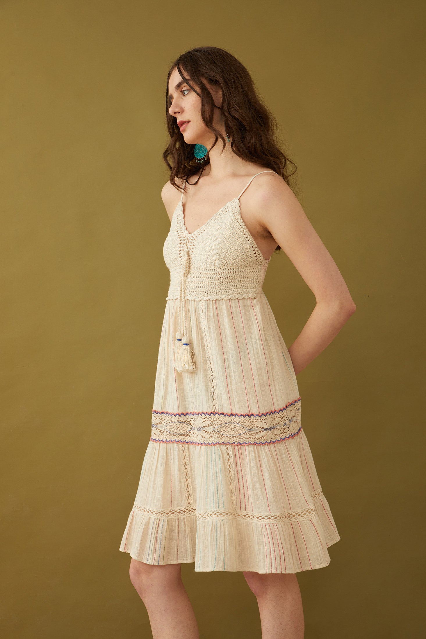 Bohera Amore Crochet Full Skirt Dress - Myra USA