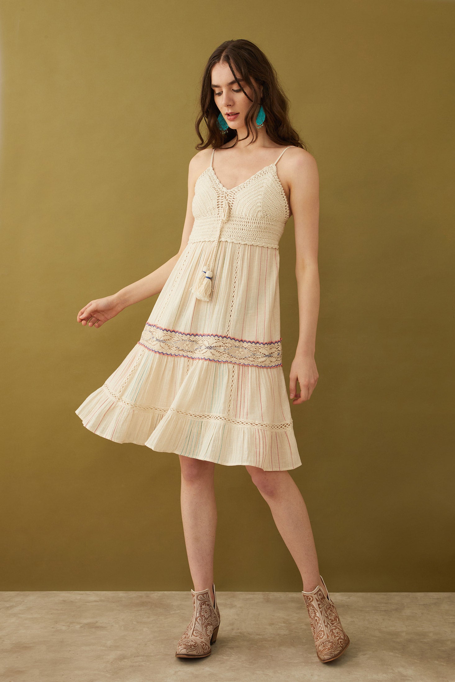 Bohera Amore Crochet Full Skirt Dress - Myra USA