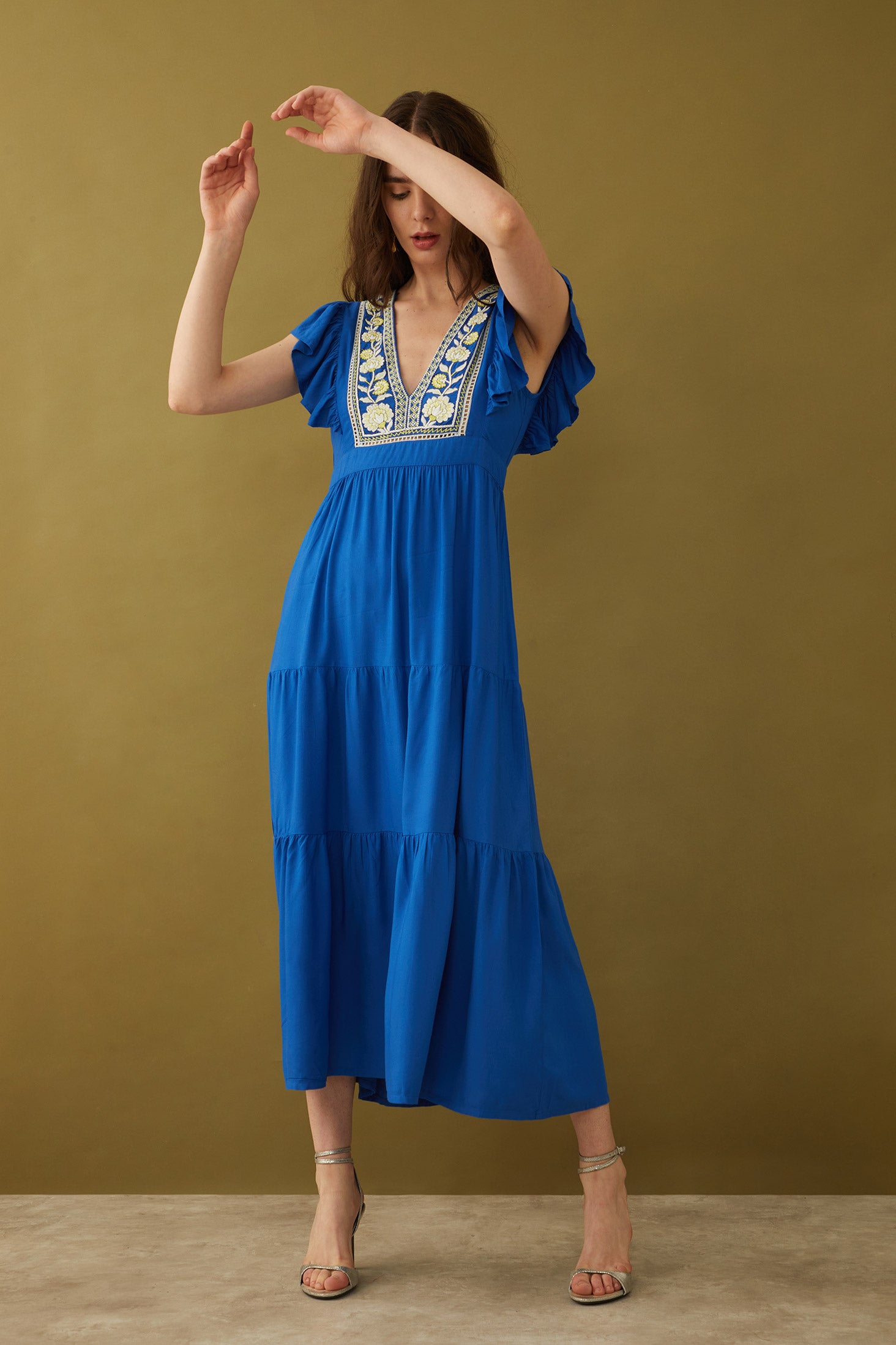 Bohera Willa Embroidered Drop Waist Dress - Myra USA