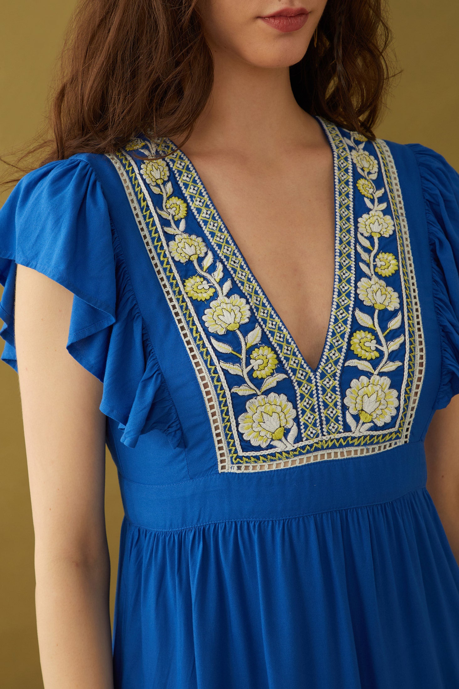 Bohera Willa Embroidered Drop Waist Dress - Myra USA