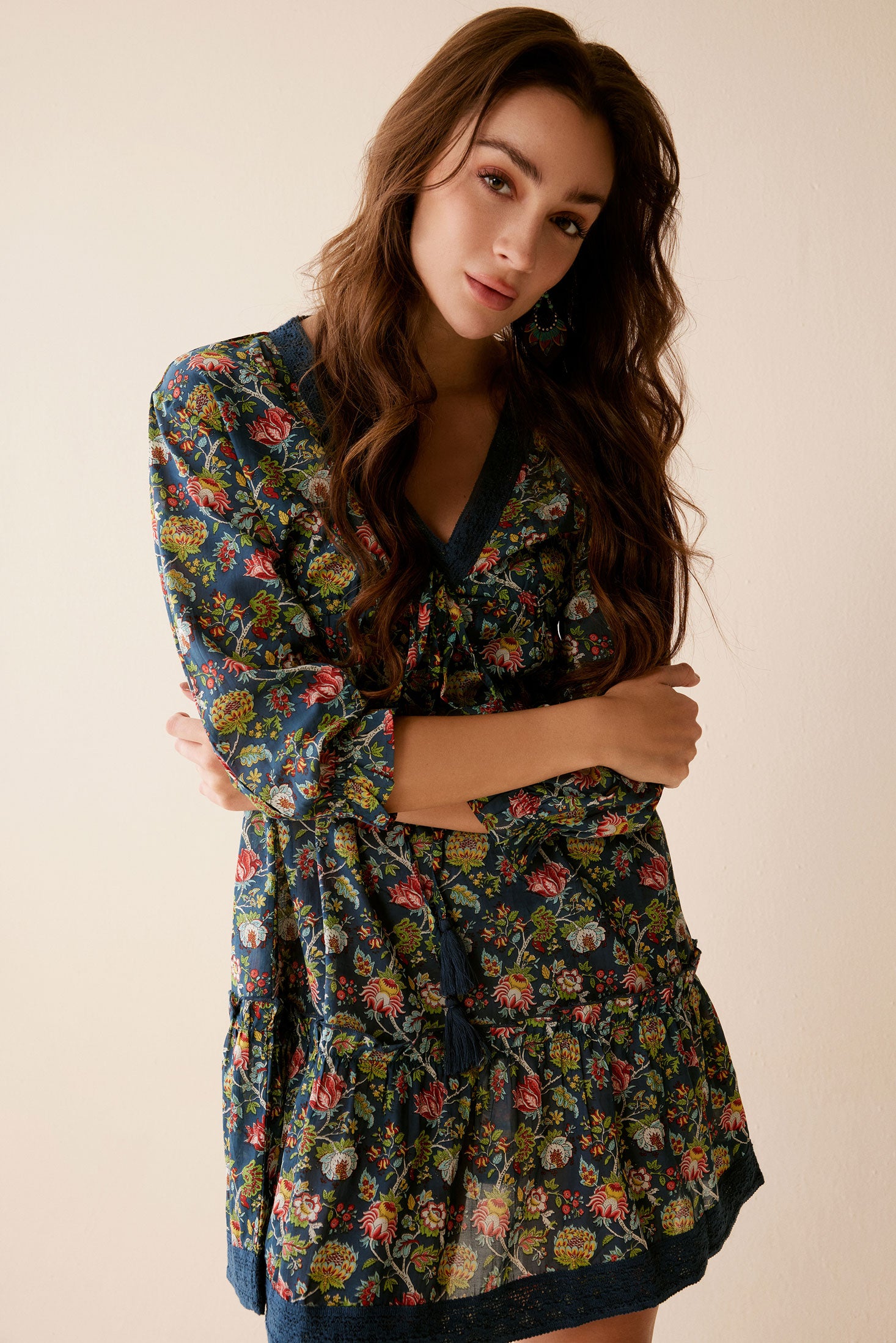 Bohera Gloria V-Neck Drop Waist Dress - Myra USA