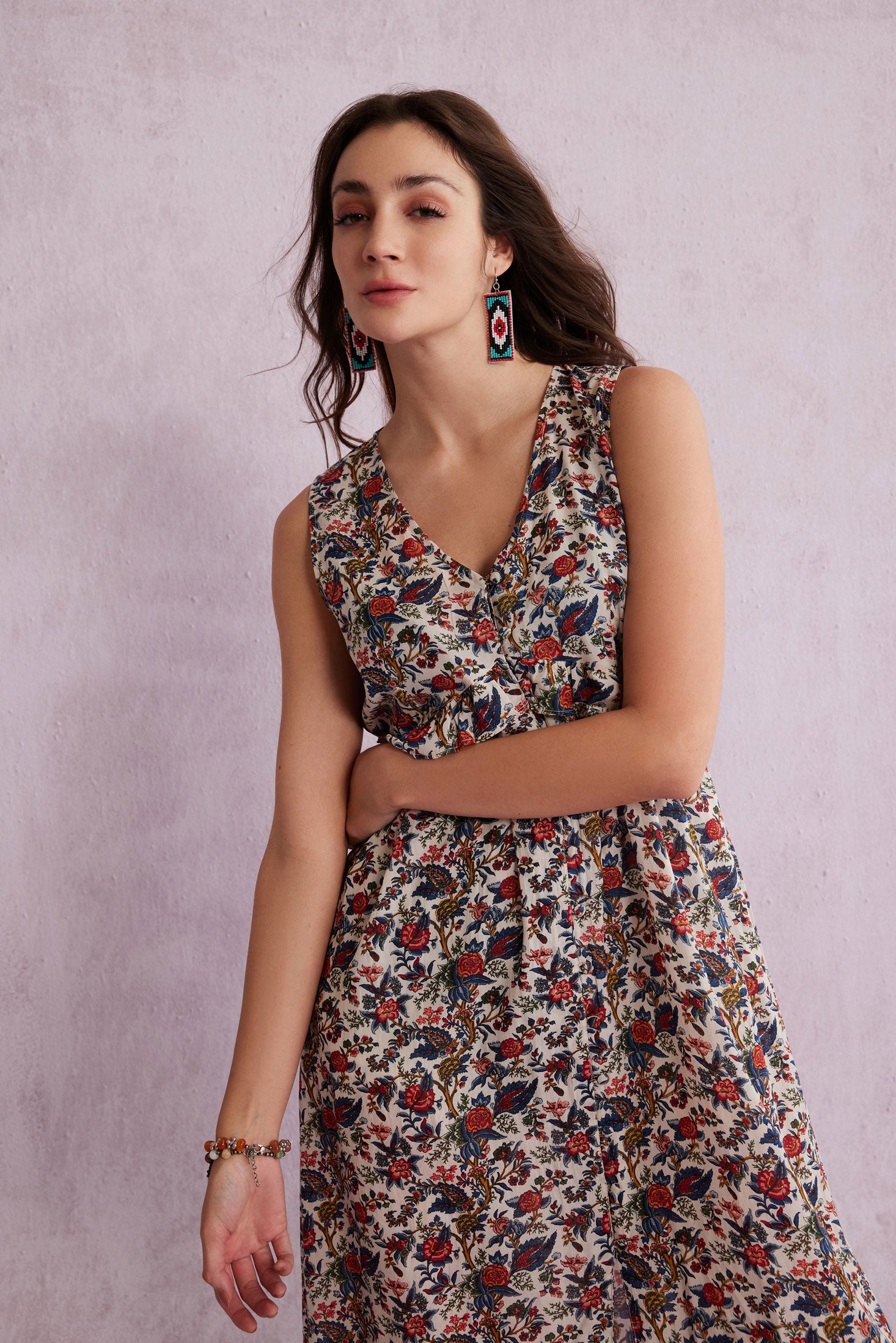 Bohera Charlemagne Paisley Sleeveless Maxi Dress - Myra USA