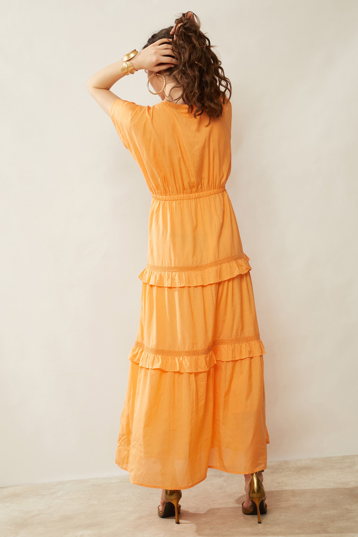 Bohera Miralee Golden Tiered Maxi Dress - Myra USA