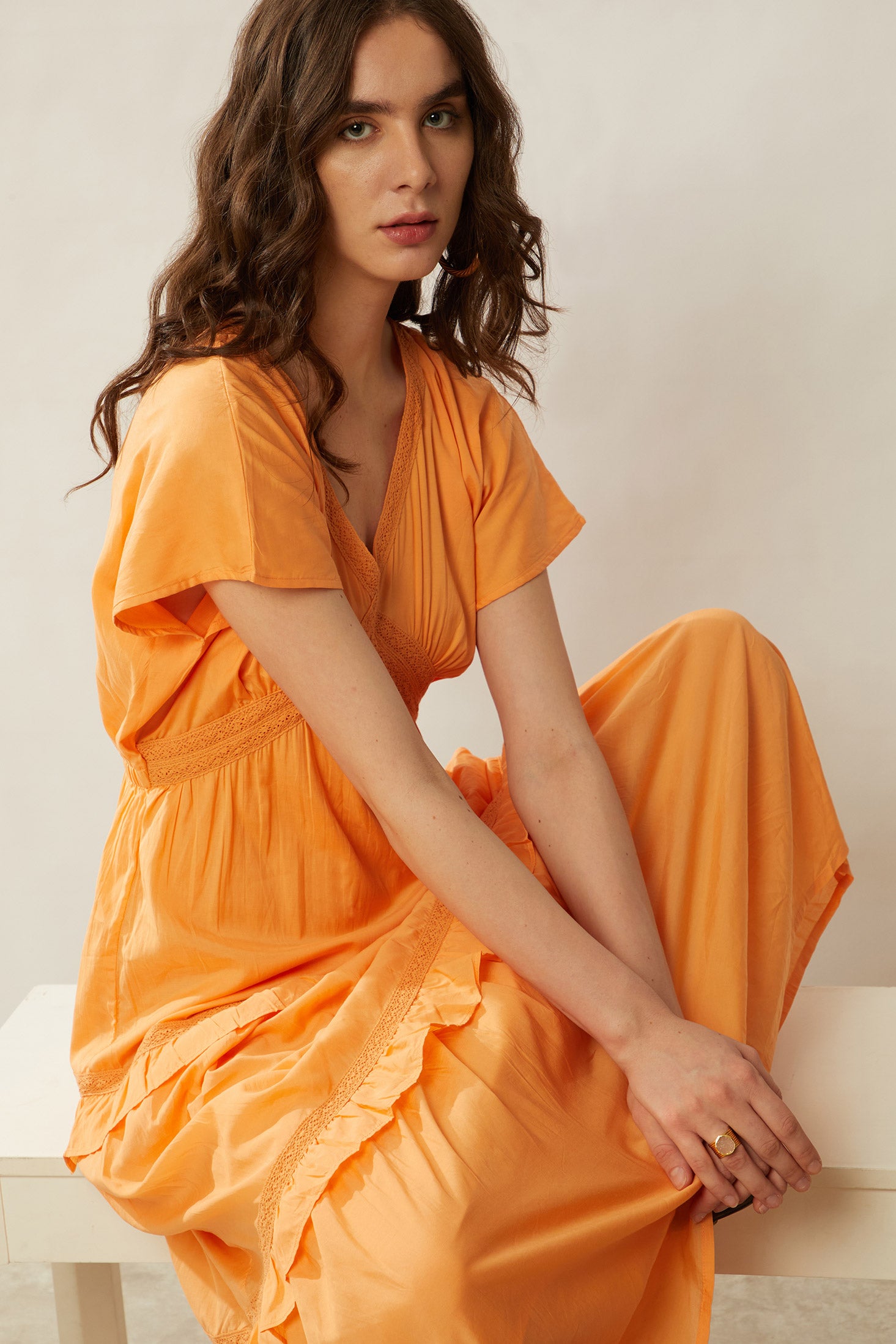 Bohera Miralee Golden Tiered Maxi Dress - Myra USA