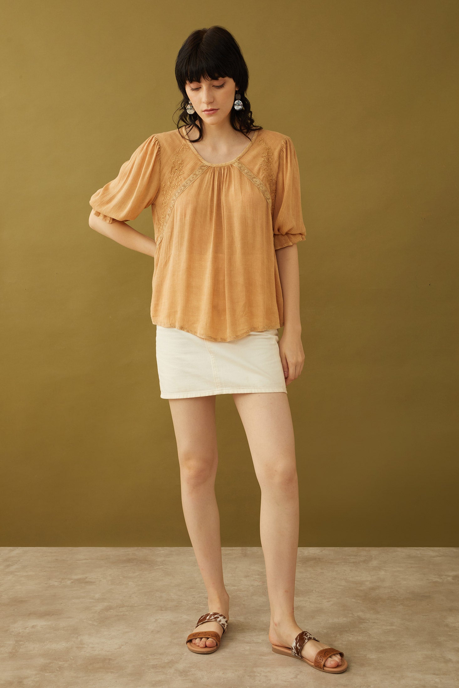 Bohera Cherise Embroidered Washed Top - Myra USA