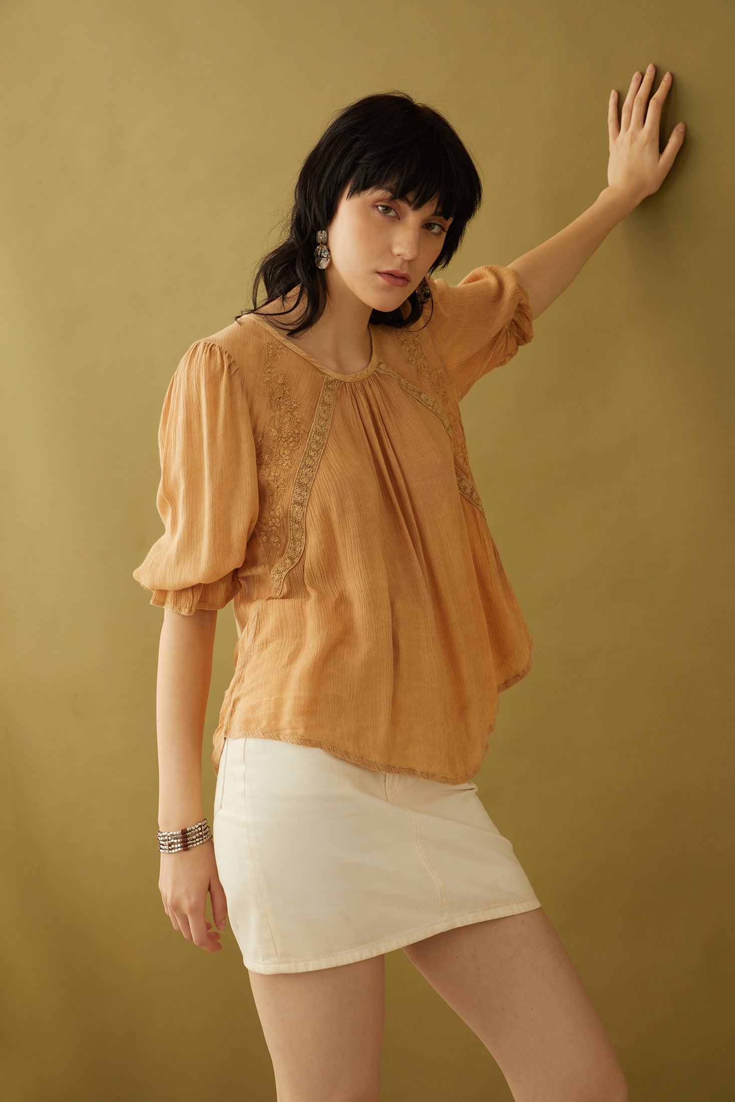 Bohera Cherise Embroidered Washed Top - Myra USA