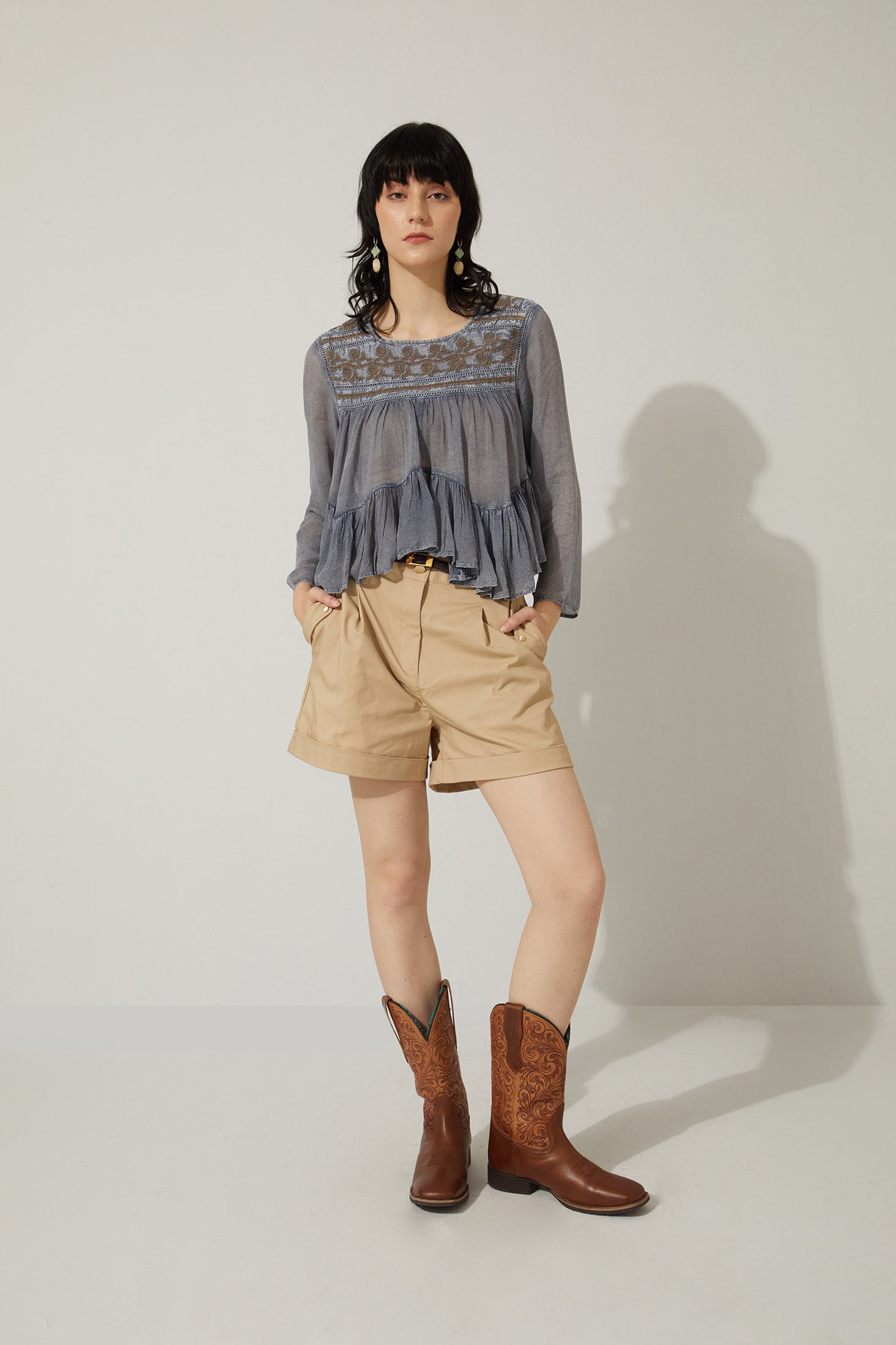 Bohera Moana Embroidered Washed TOP - Myra USA