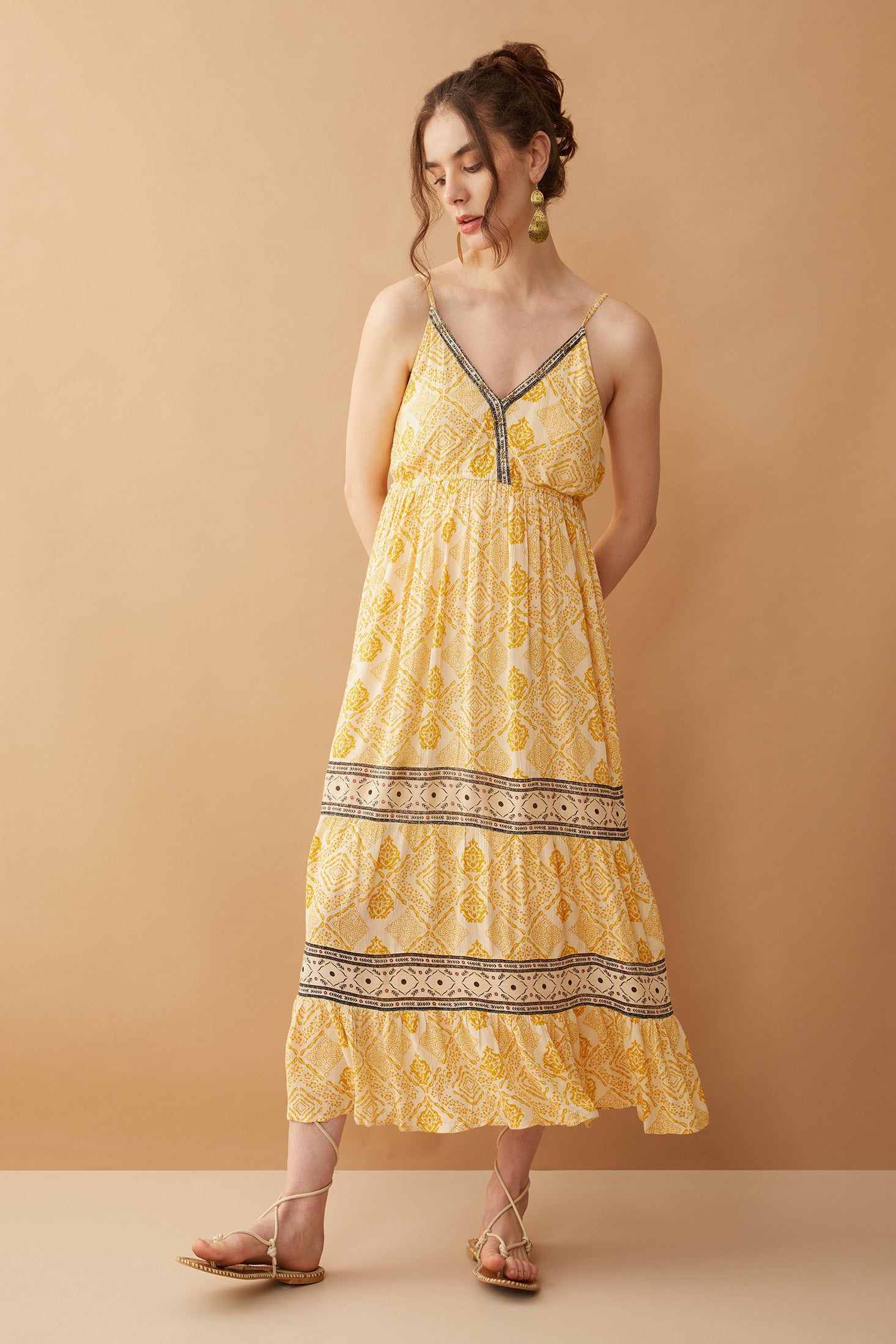 Bohera Louisa Anne V-Neck Long Dress - Myra USA