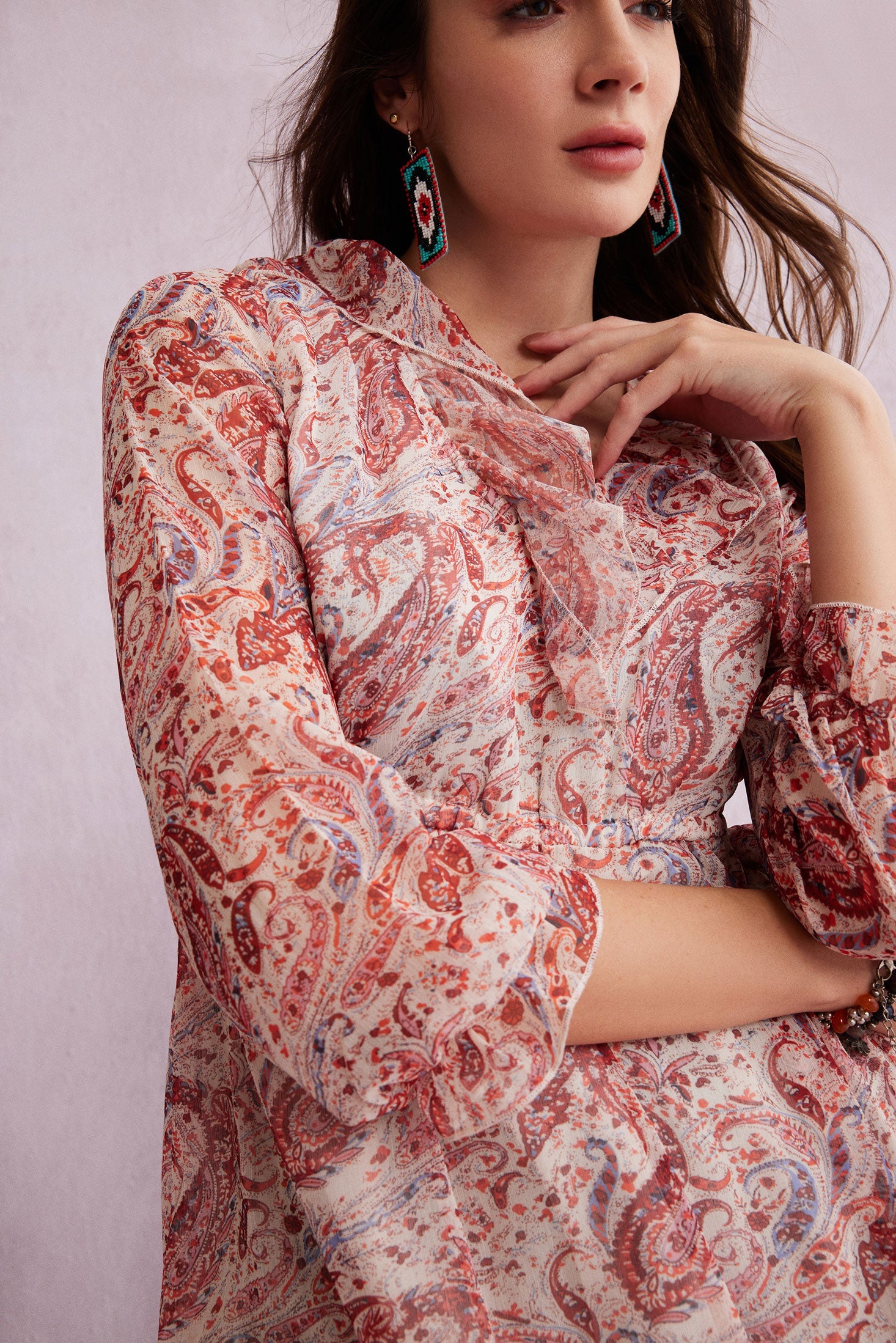 Bohera Eleanor V-Neck Paisley Maxi Dress - Myra USA