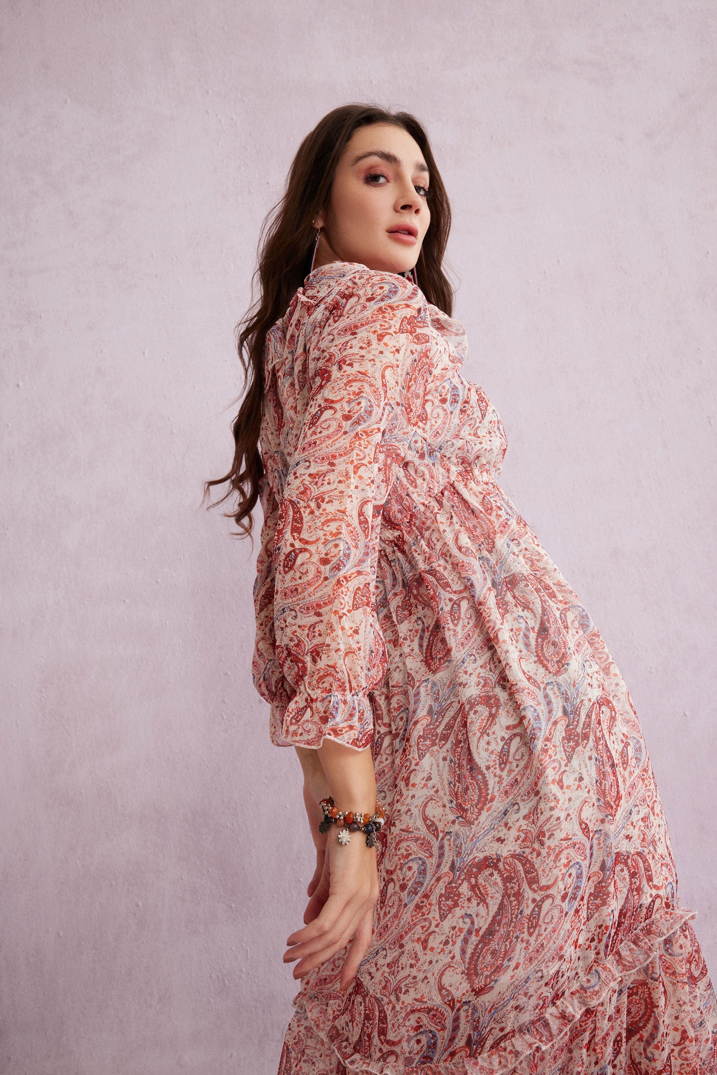 Bohera Eleanor V-Neck Paisley Maxi Dress - Myra USA