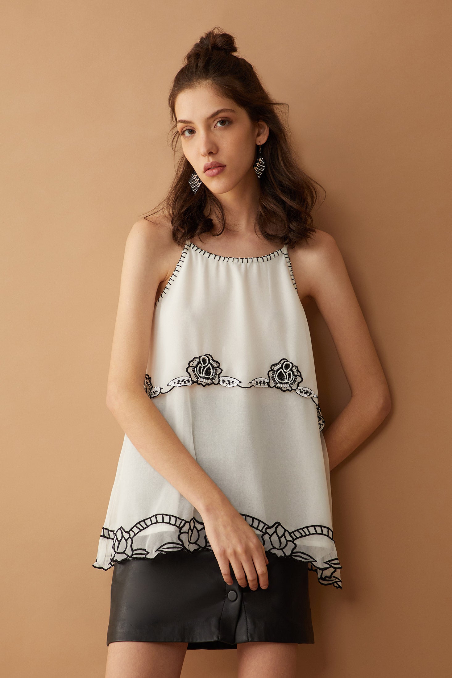 Bohera Aurora Rose EmbroideredTop - Myra USA