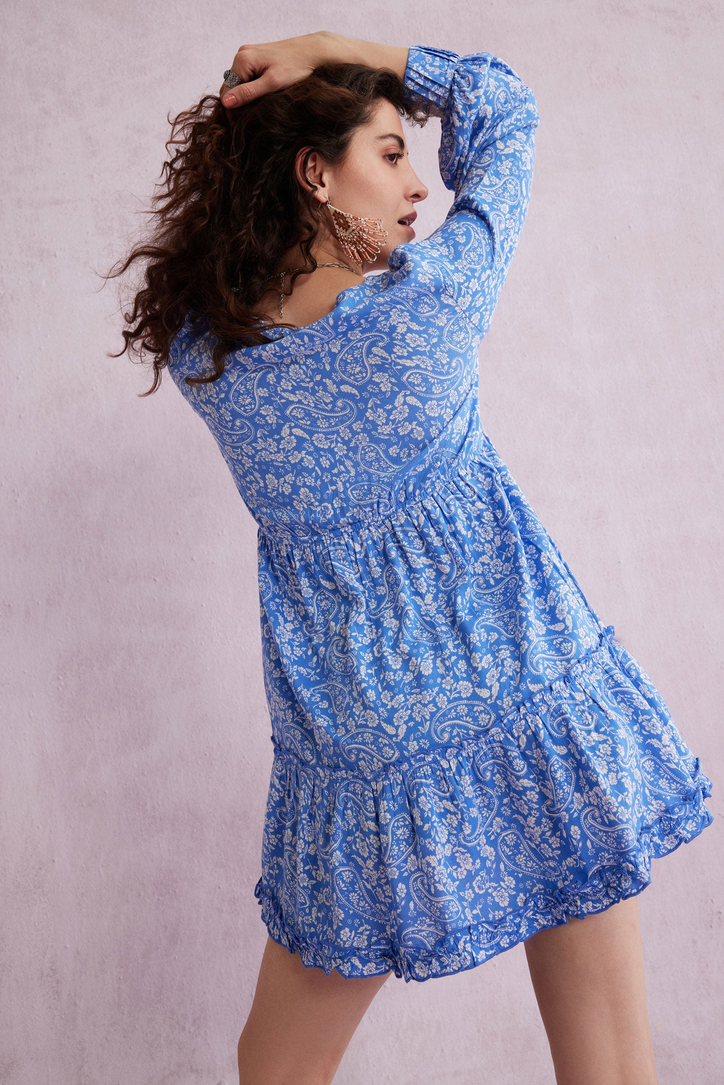 Bohera Cora Ann Full Sleeve Baby Doll Dress - Myra USA