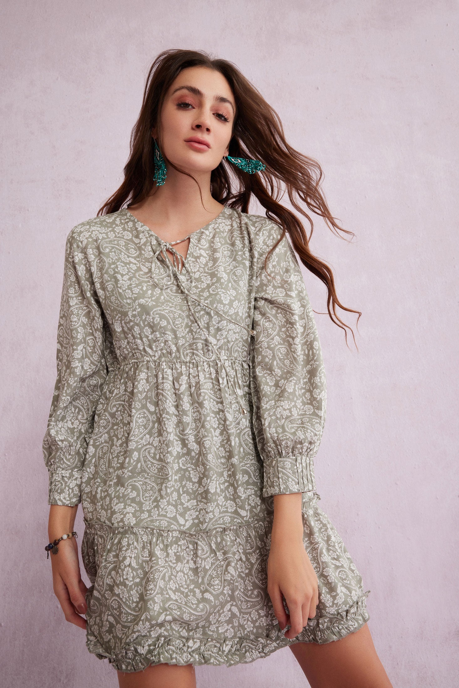 Bohera Fiona Lynne Full Sleeve Baby Doll Dress - Myra USA