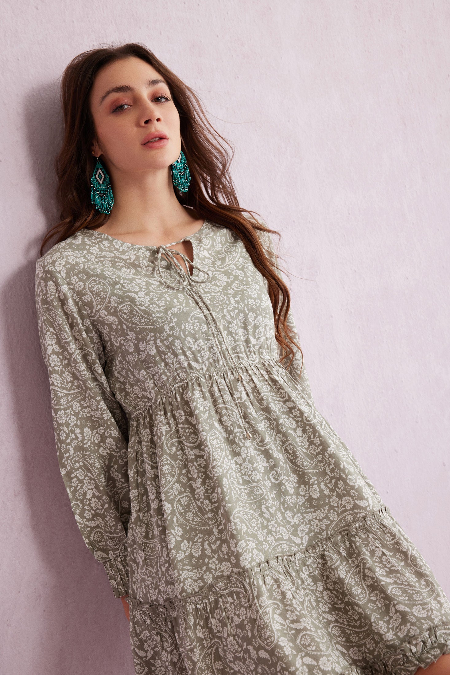 Bohera Fiona Lynne Full Sleeve Baby Doll Dress - Myra USA