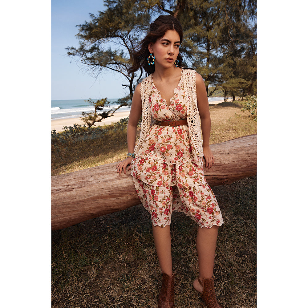 Bohera Silvianna V-Neck Tieried Skirt Dress - Myra USA