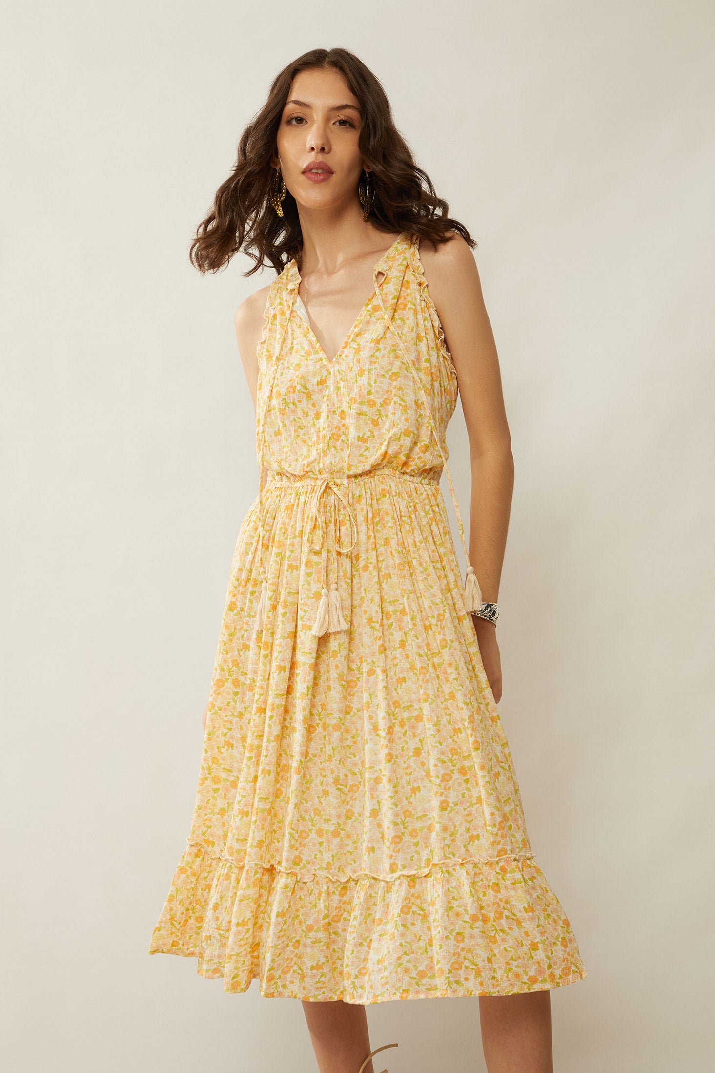 Bohera Evelyn Floral Ruffle Sleeve Dress - Myra USA