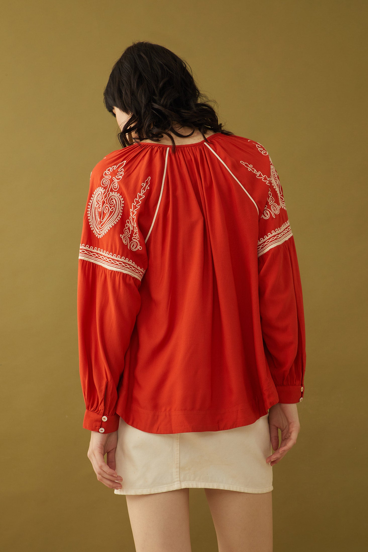 Bohera Pauline Embroidered Accent Top - Myra USA