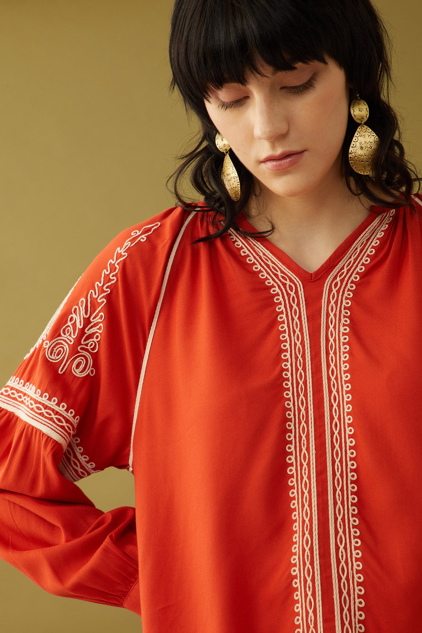 Bohera Pauline Embroidered Accent Top - Myra USA