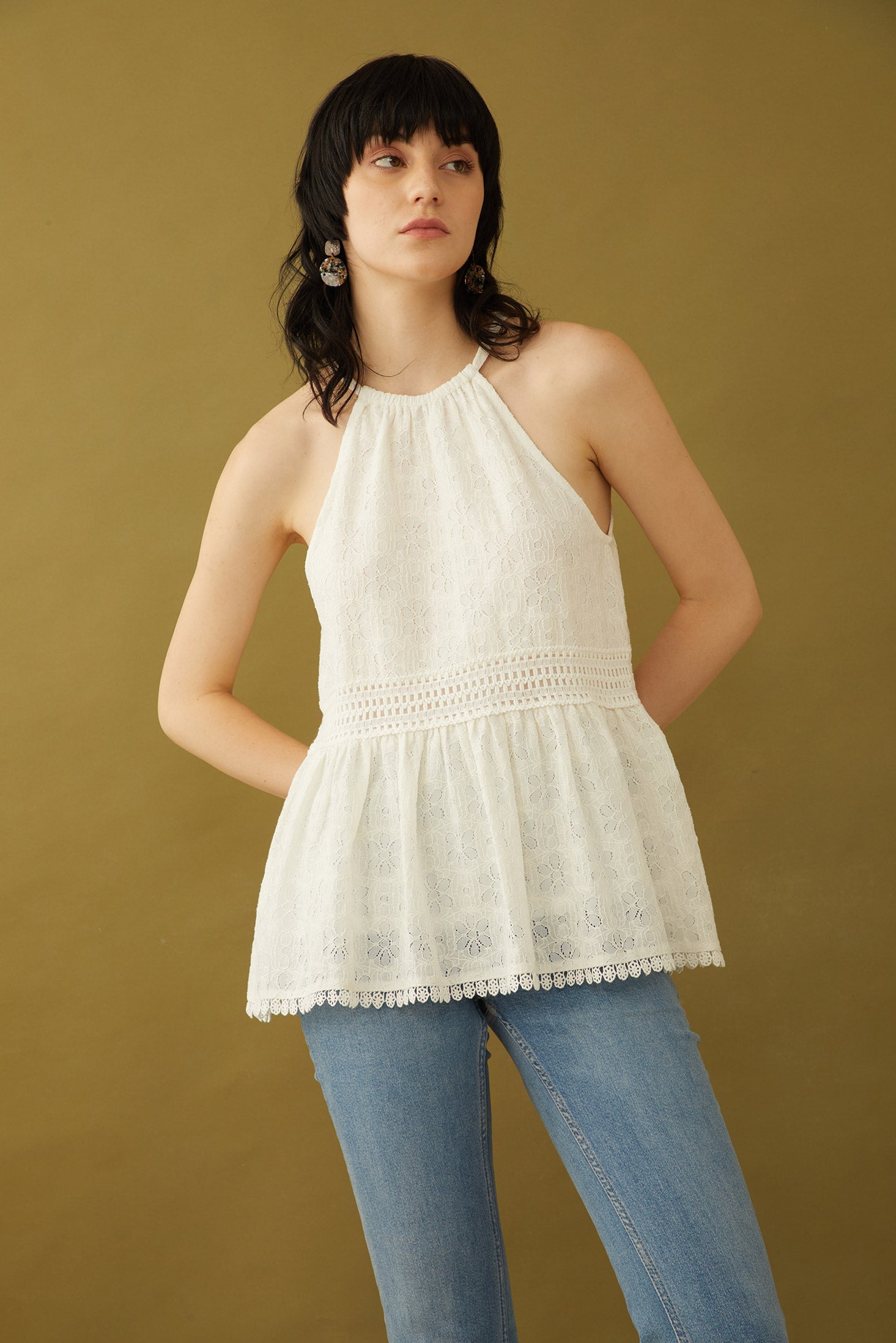 Bohera New Day Halter-Style Pattern Weave Top - Myra USA