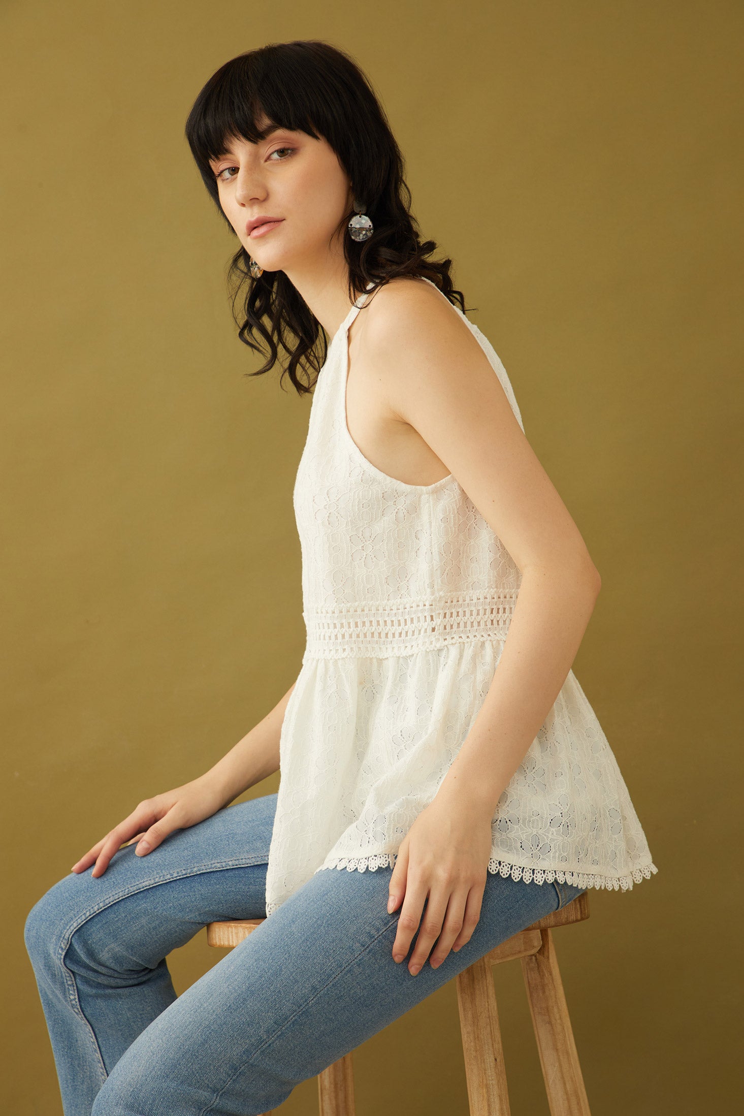 Bohera New Day Halter-Style Pattern Weave Top - Myra USA