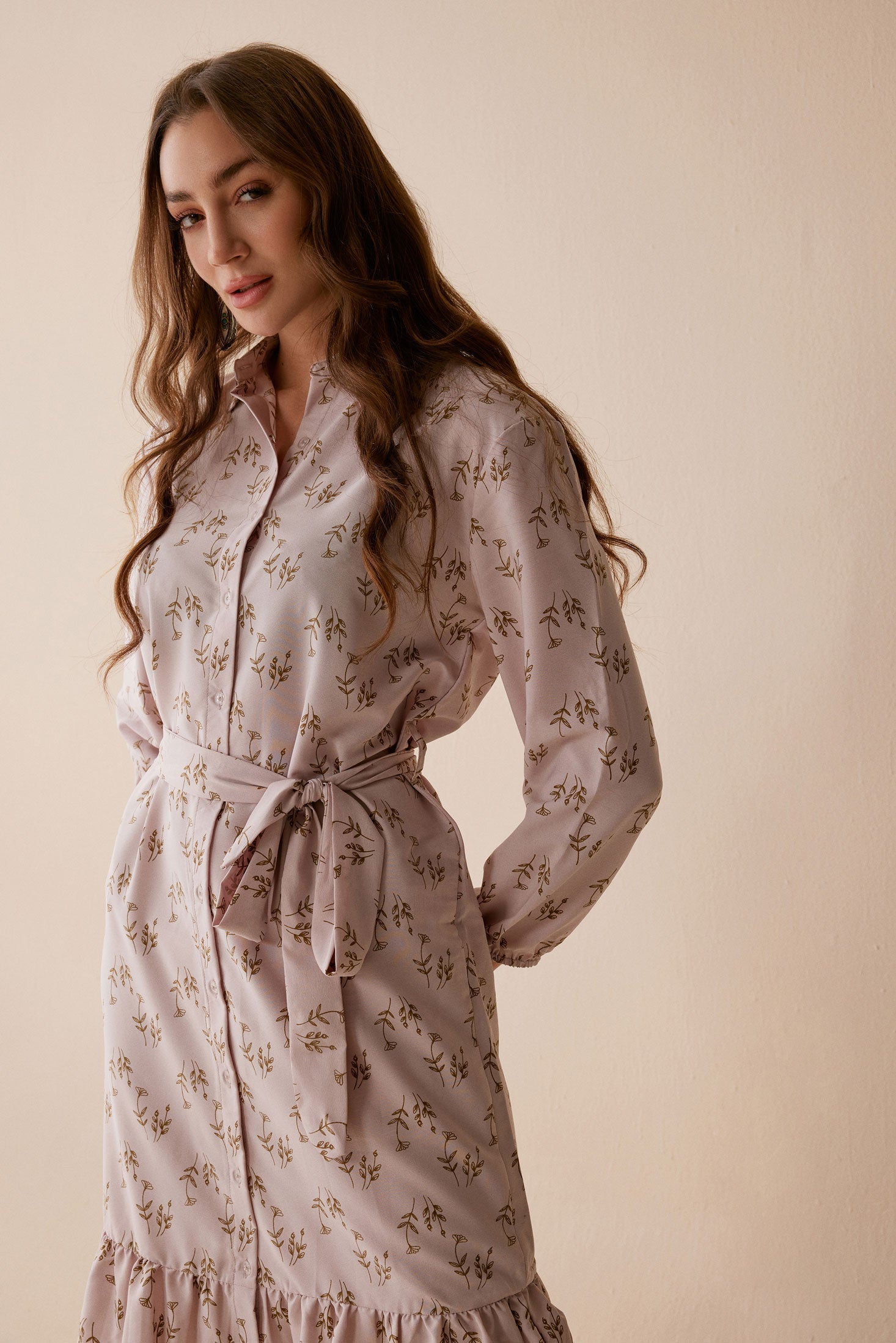 Bohera Vivian Kee Ruffled Shirt Tie Dress - Myra USA