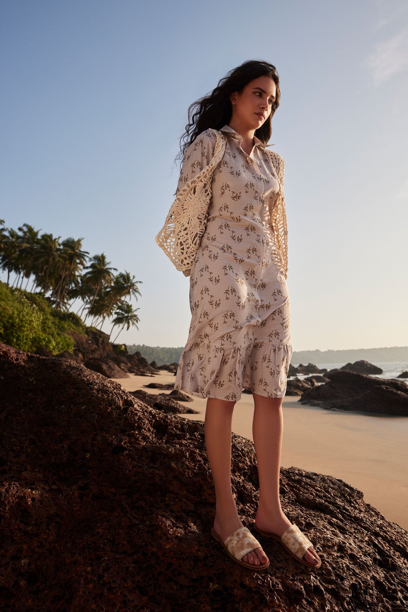 Bohera Vivian Kee Ruffled Shirt Tie Dress - Myra USA