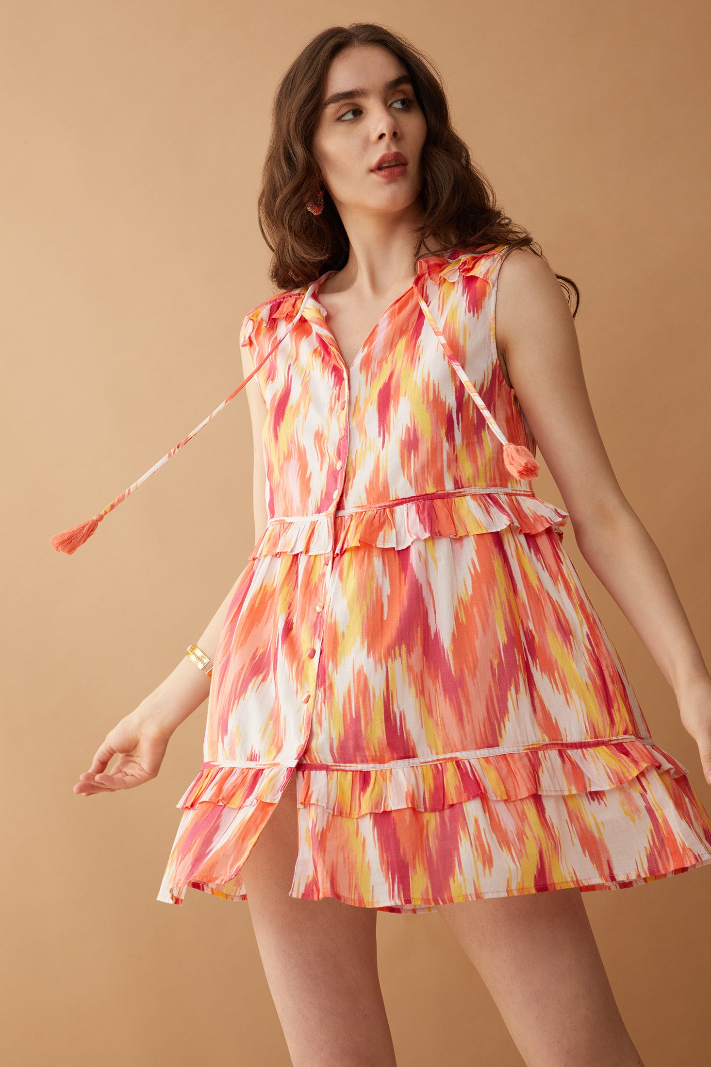 Bohera Color Delight Sleeveless Tiered Dress - Myra USA