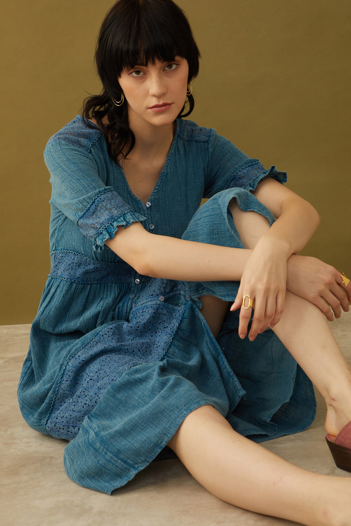 Bohera Jenny Lore Blue Washed Effect Dress - Myra USA