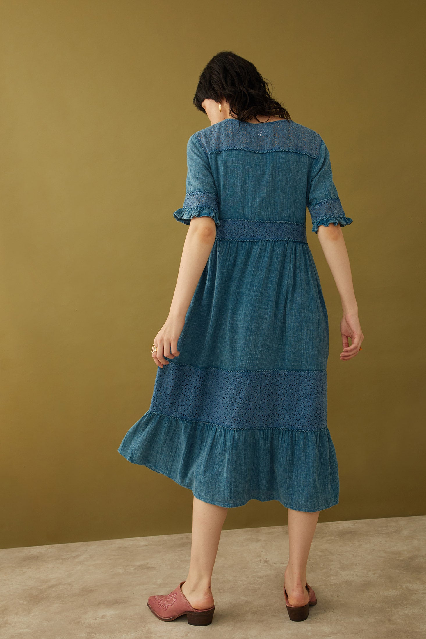 Bohera Jenny Lore Blue Washed Effect Dress - Myra USA