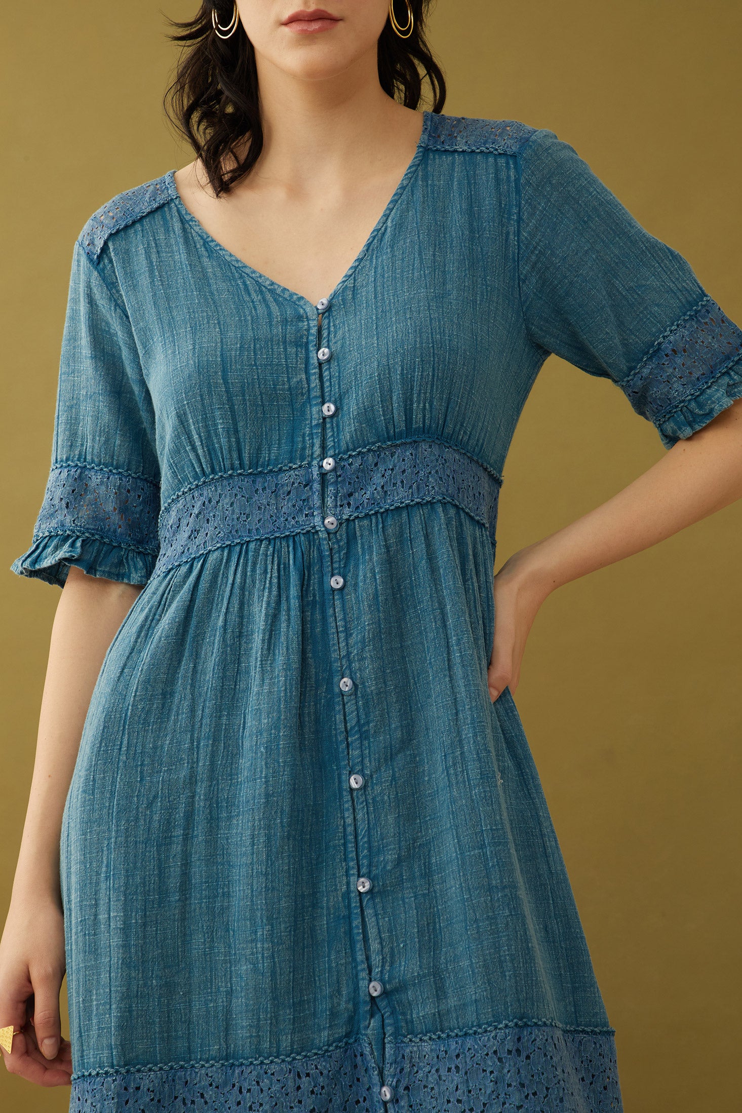Bohera Jenny Lore Blue Washed Effect Dress - Myra USA