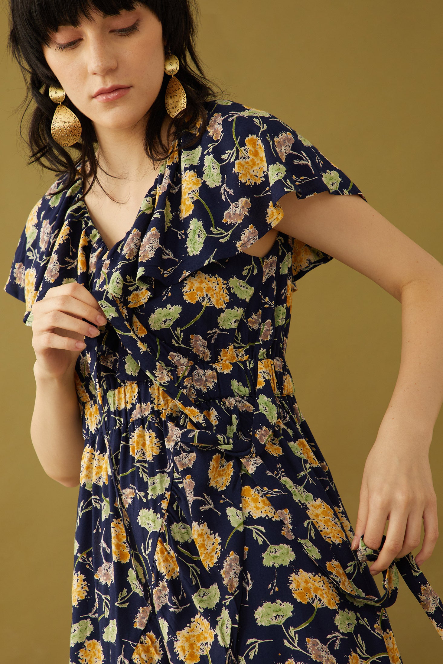 Bohera Marjorie Mellum Wrap-Over Floral Print Dress - Myra USA