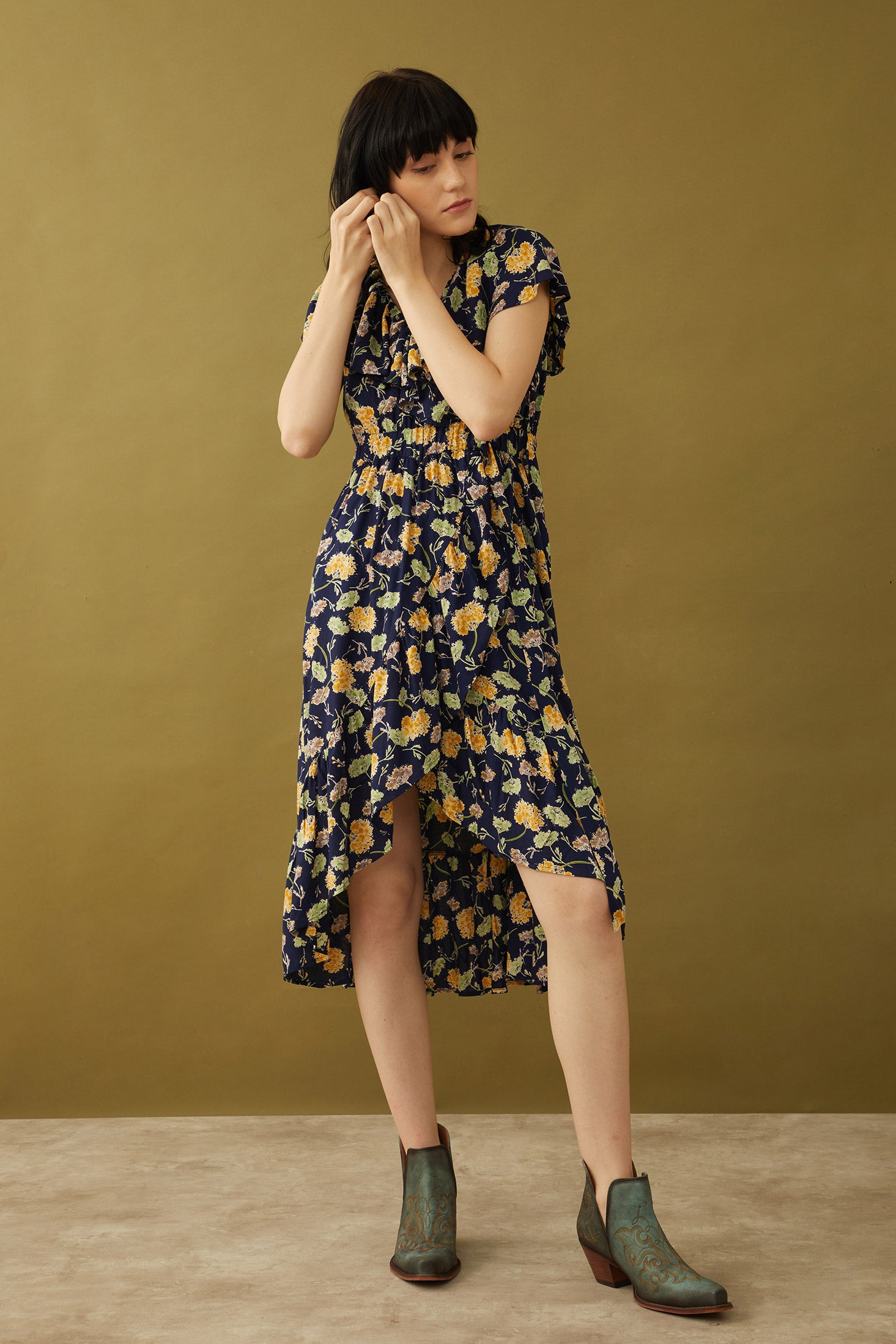 Bohera Marjorie Mellum Wrap-Over Floral Print Dress - Myra USA