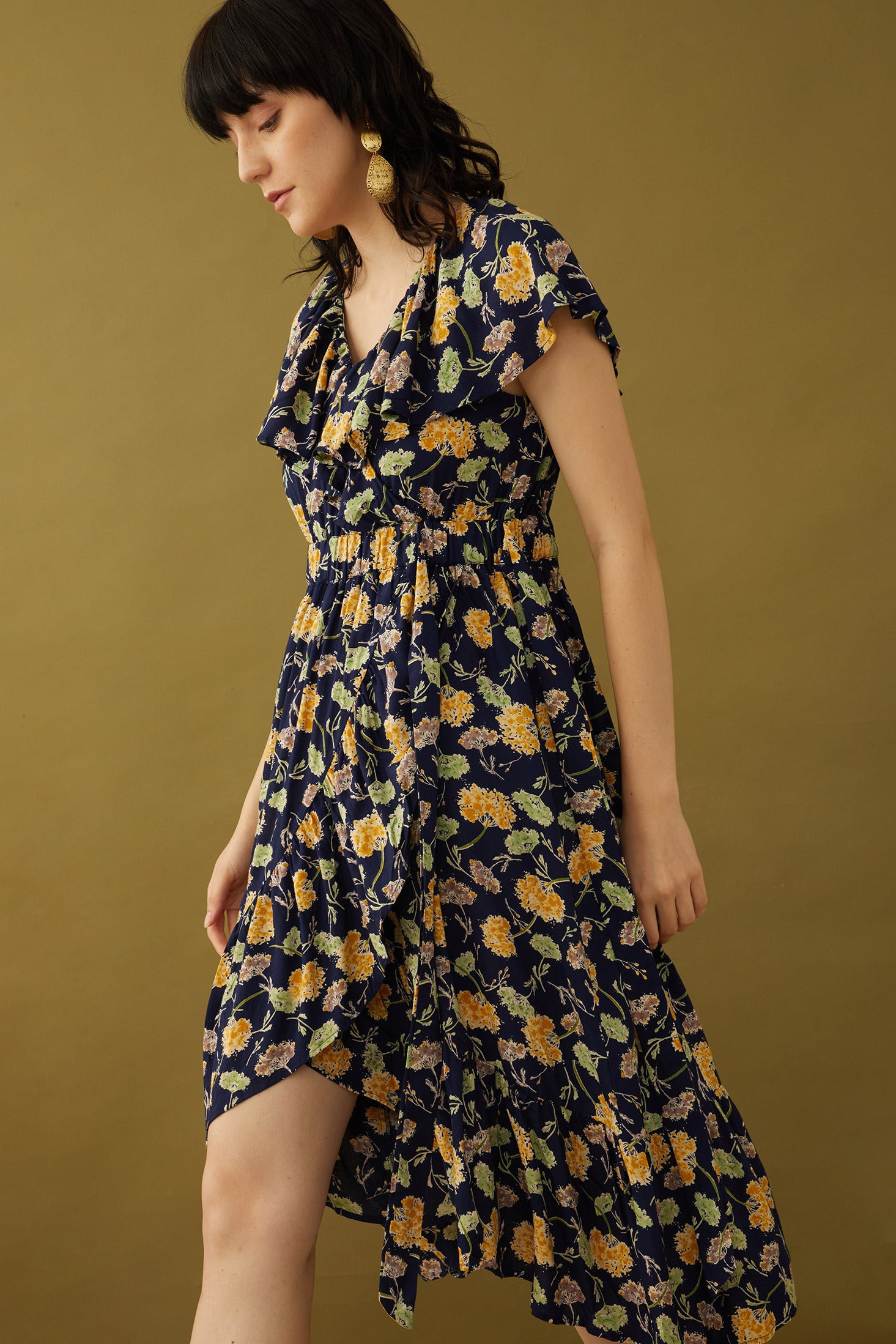 Bohera Marjorie Mellum Wrap-Over Floral Print Dress - Myra USA