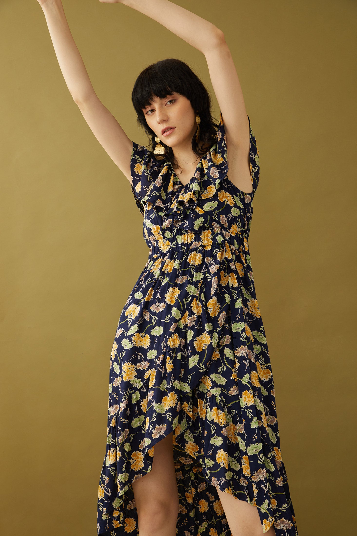 Bohera Marjorie Mellum Wrap-Over Floral Print Dress - Myra USA