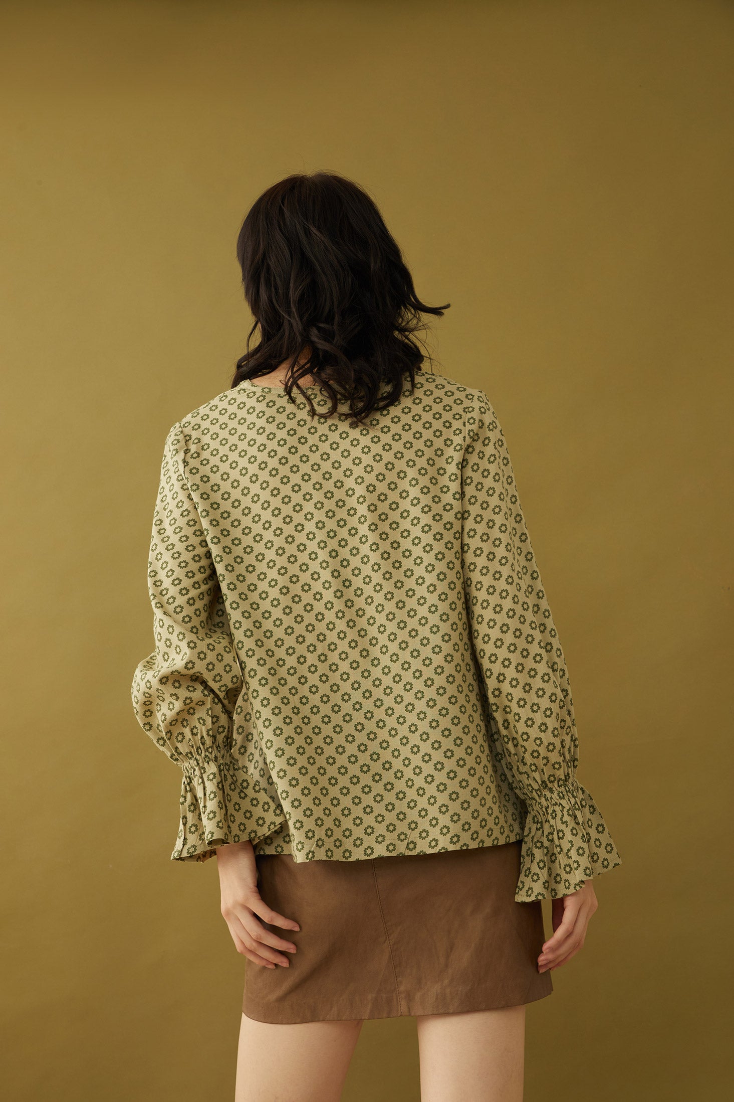 Bohera  Oriana Accent Ruffled Sleeve Buttoned Top - Myra USA