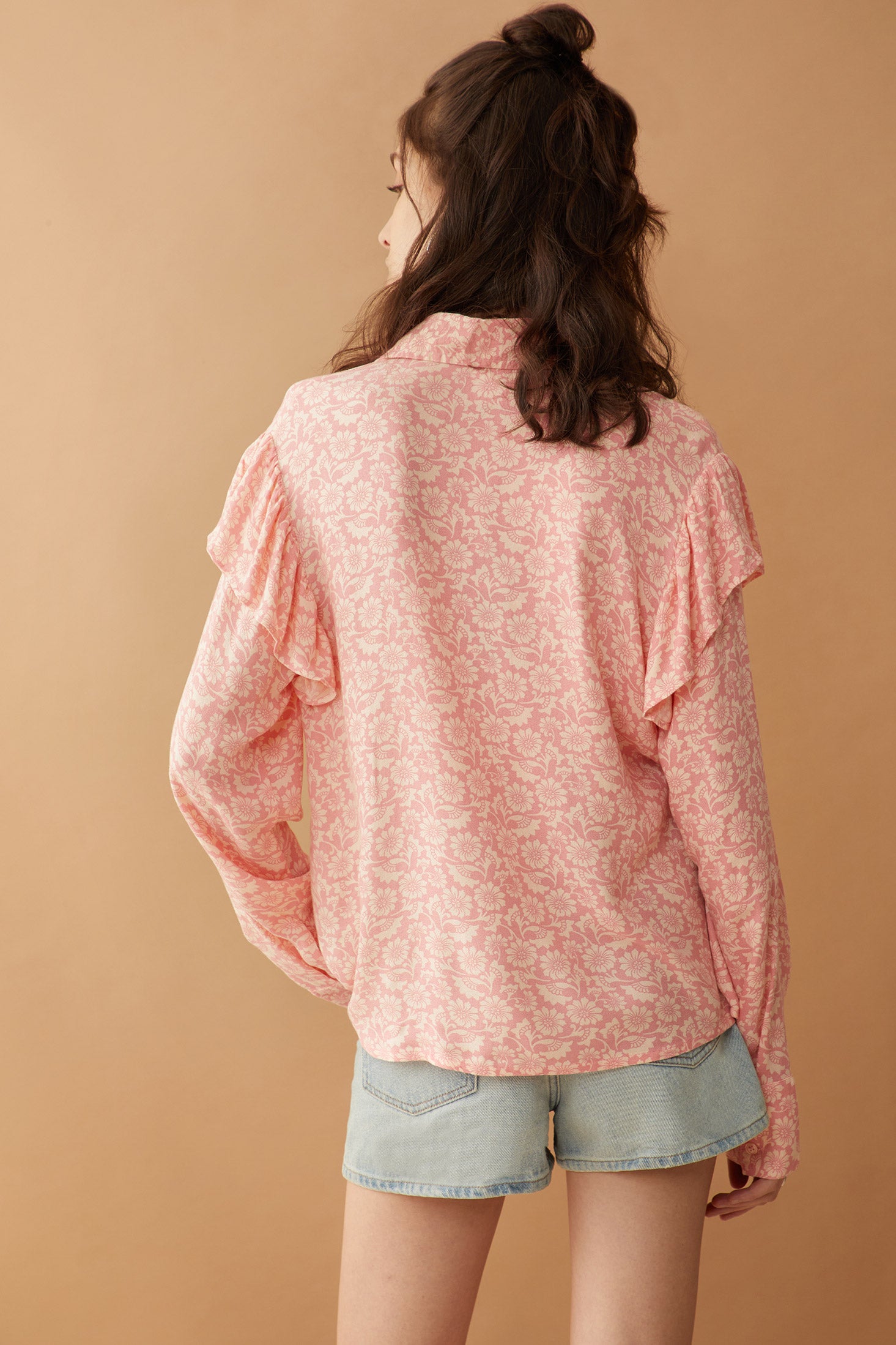 Bohera Talia Rae Floral Pattern Ruffle Shirt - Myra USA