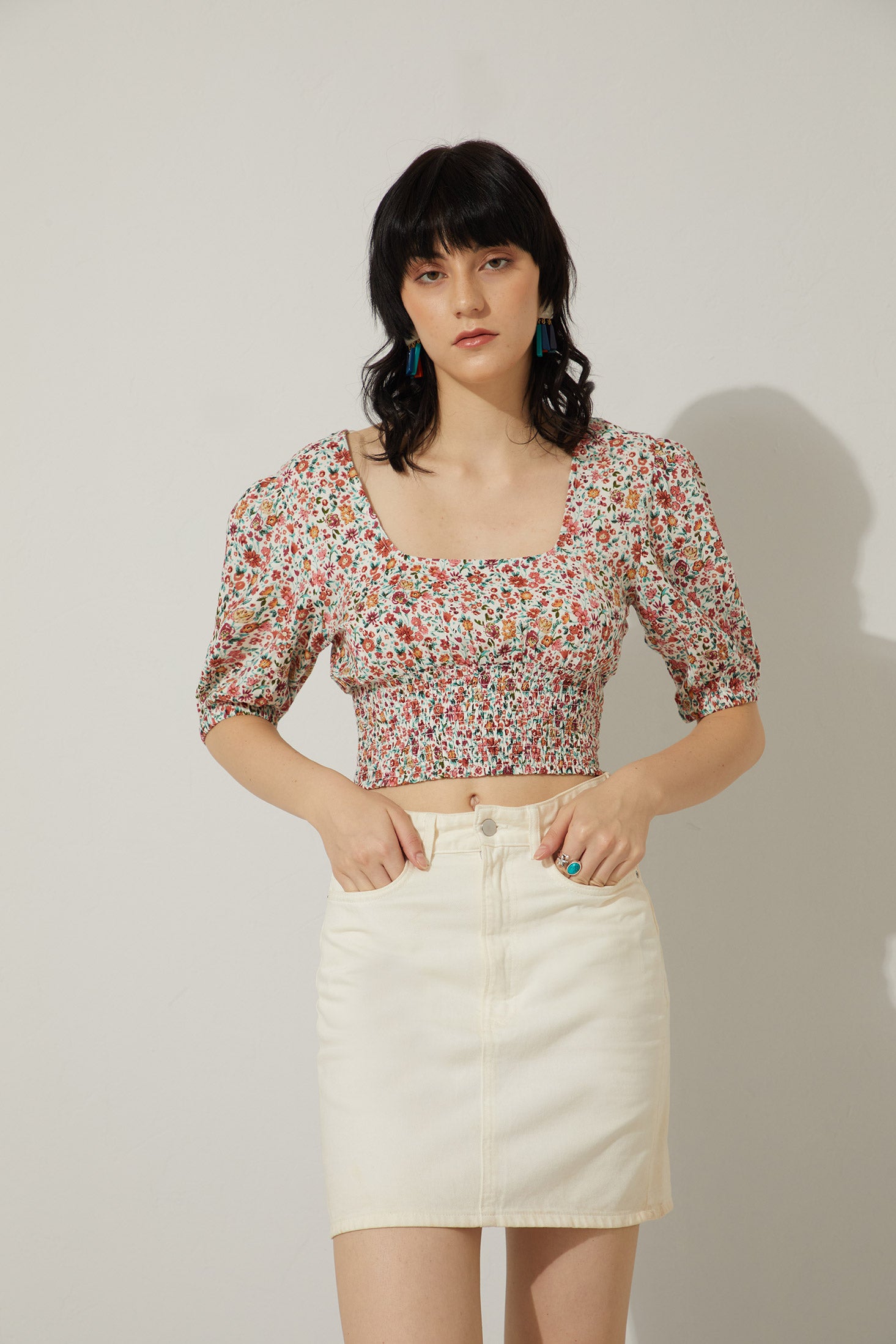 Bohera Juleebee Short Waist Floral Top - Myra USA