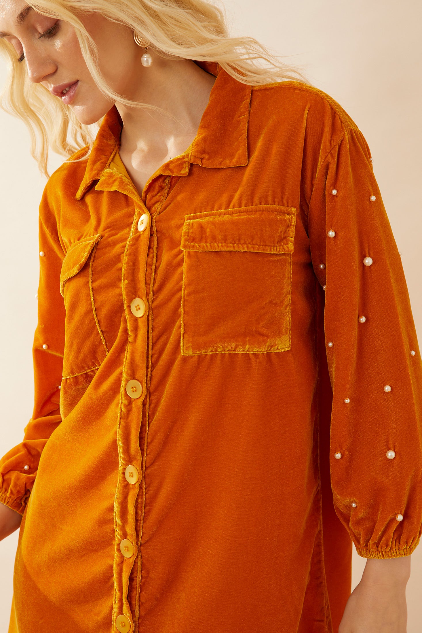 Oakrey Velvet Shirt Dress - Myra USA