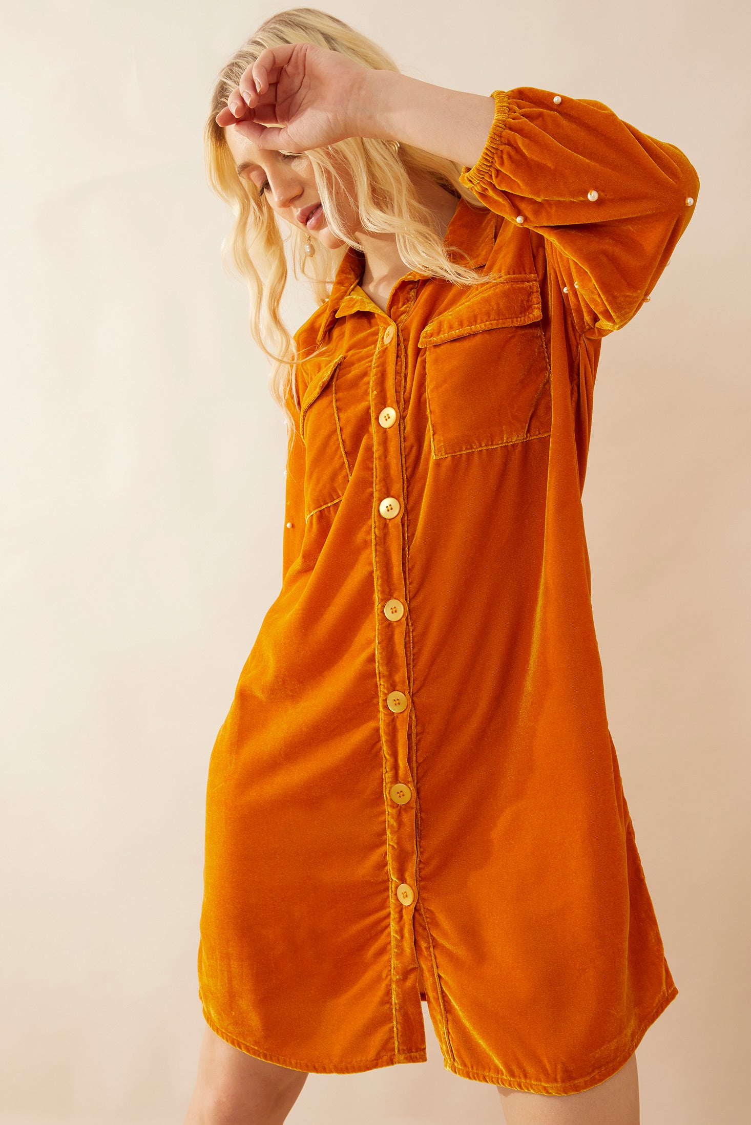 Oakrey Velvet Shirt Dress - Myra USA