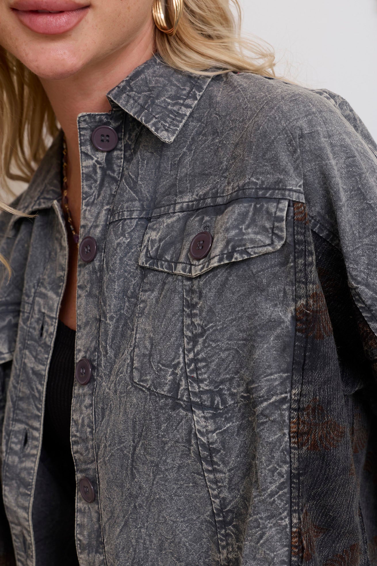 Mylee Collins Patchwork Shacket - Myra USA