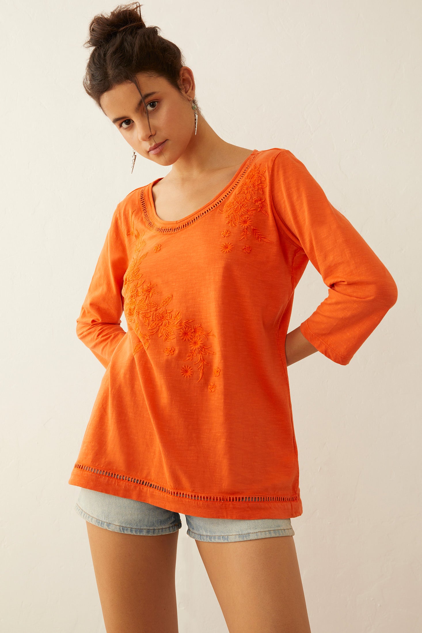Glorydale Top In Orange - Myra USA