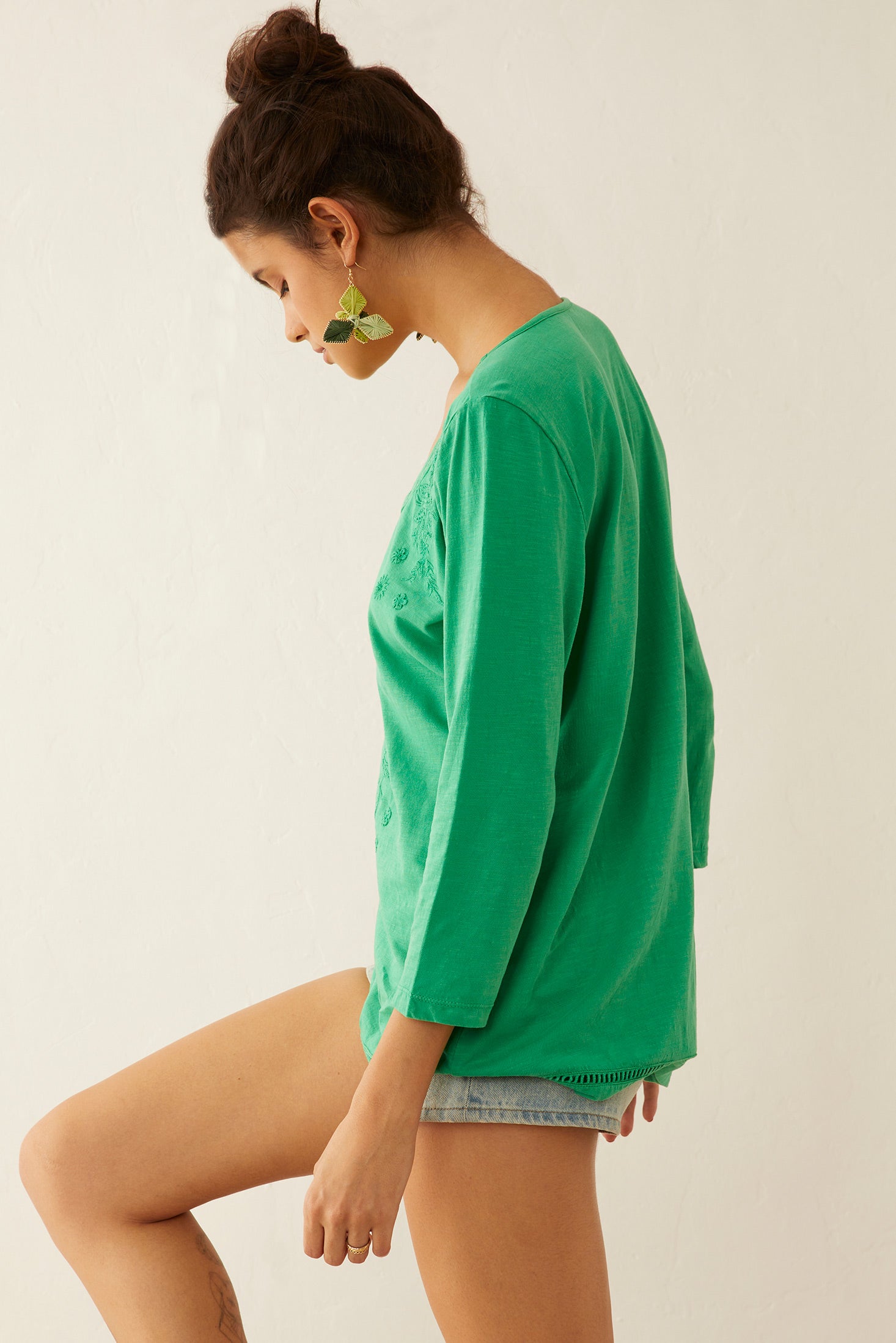 Glorydale Top In Green - Myra USA