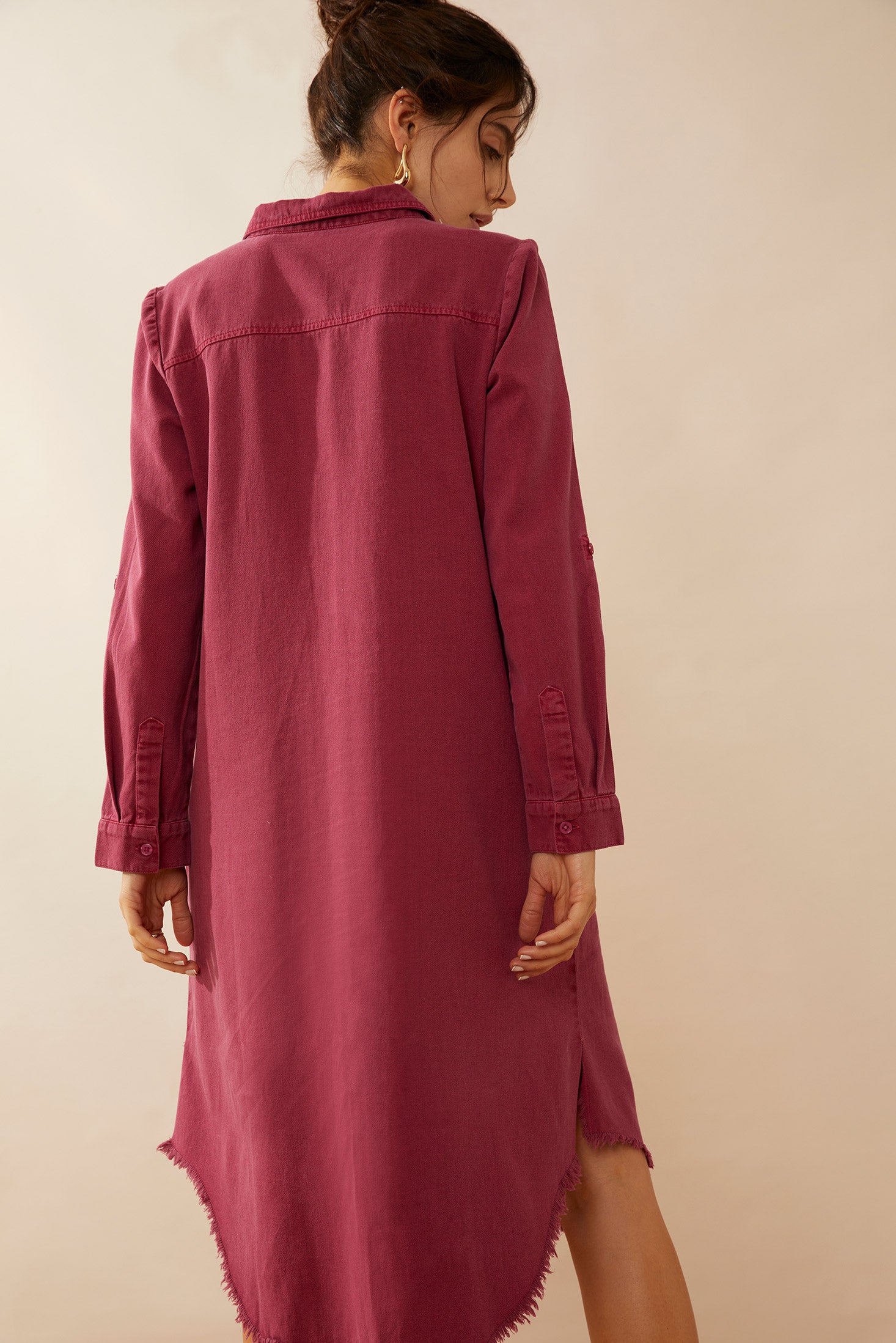 Jaipena Shirt Dress In Magenta - Myra USA
